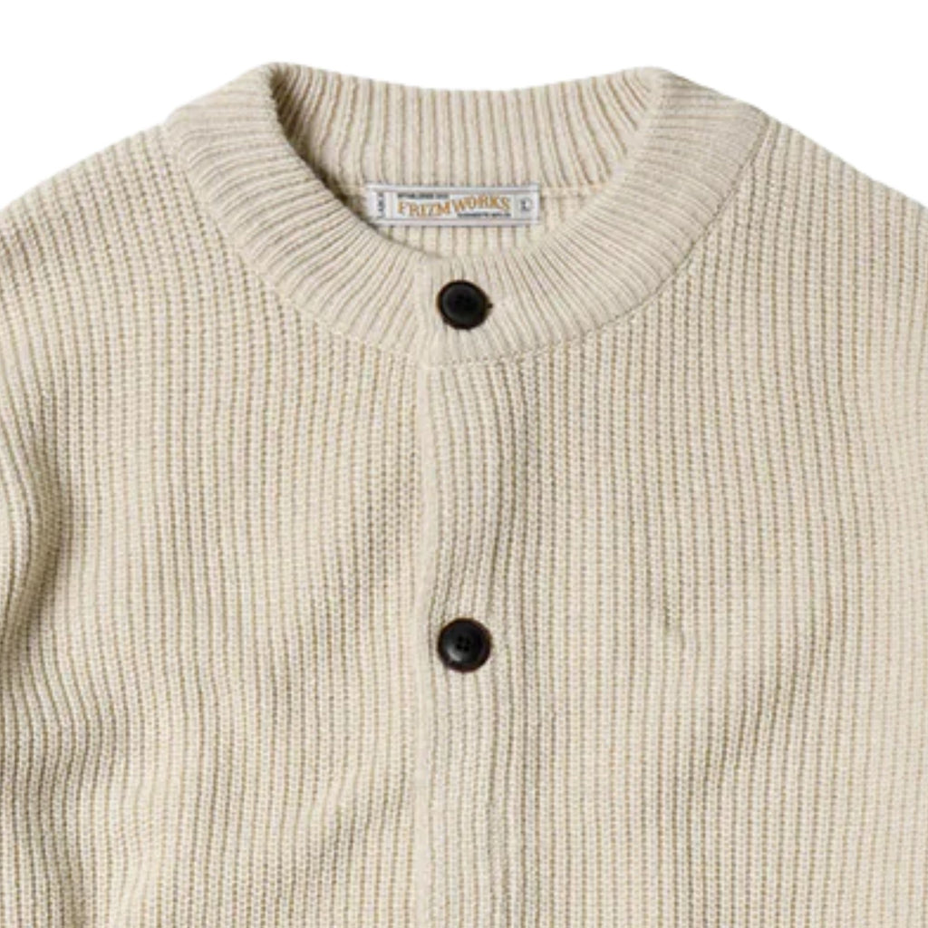 FrizmWORKS Heavy Wool Round Cardigan - Cream