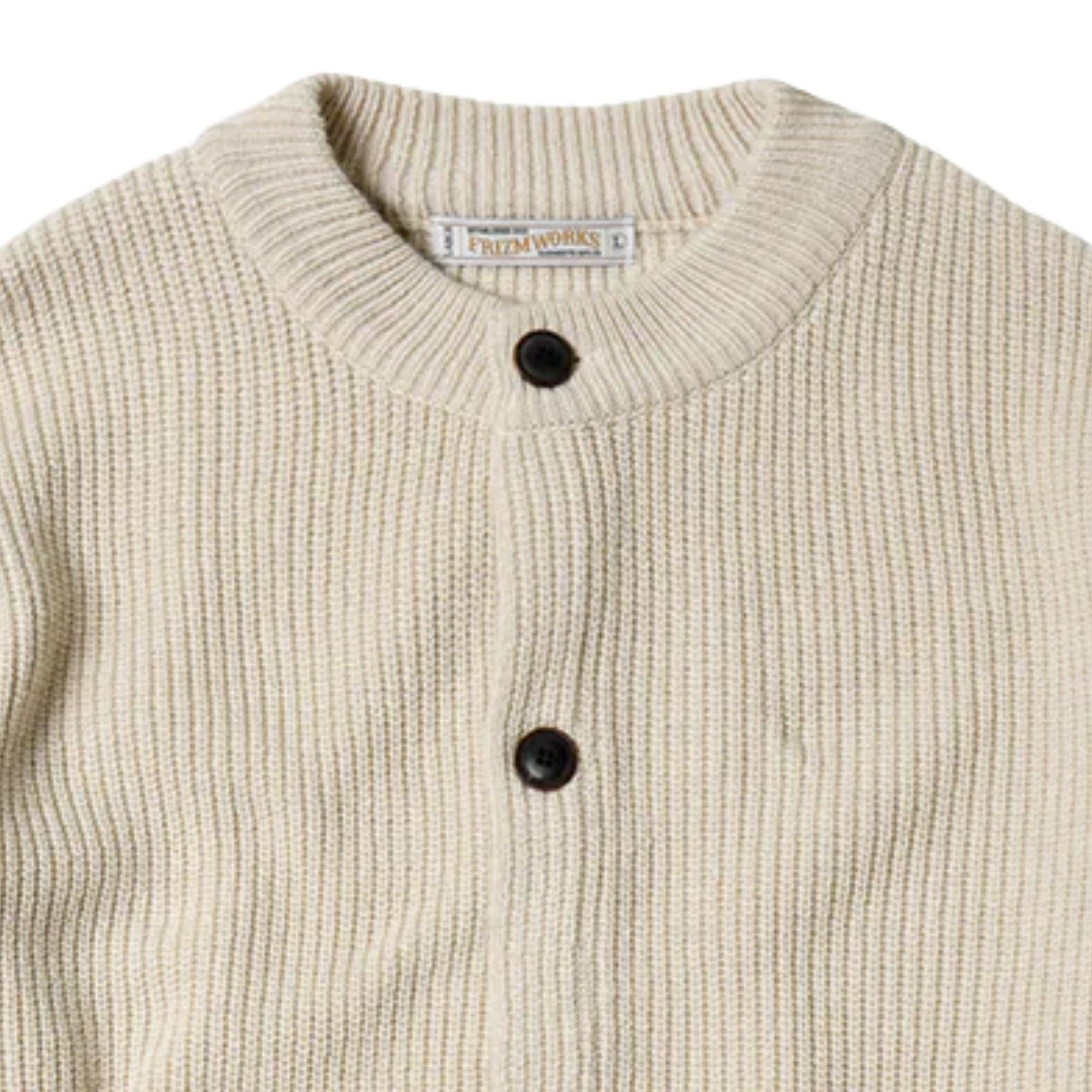 FrizmWORKS Heavy Wool Round Cardigan - Cream