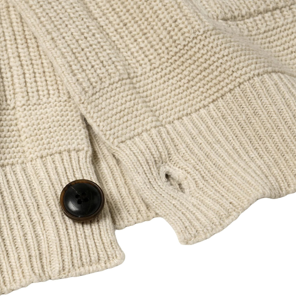 FrizmWORKS Heavy Wool Round Cardigan - Cream