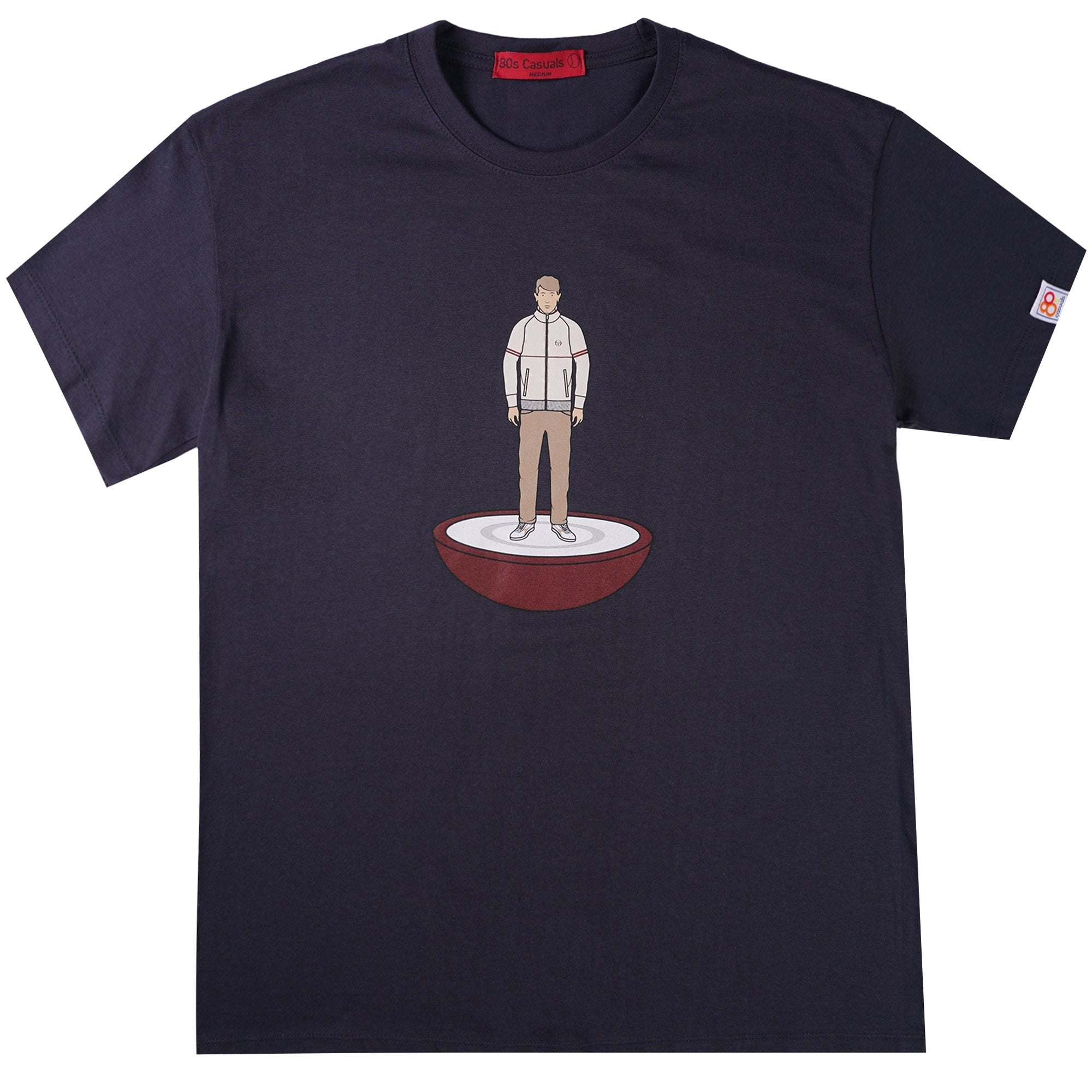 x 80s Casuals x Bespoke Subbuteo T-Shirt - Navy