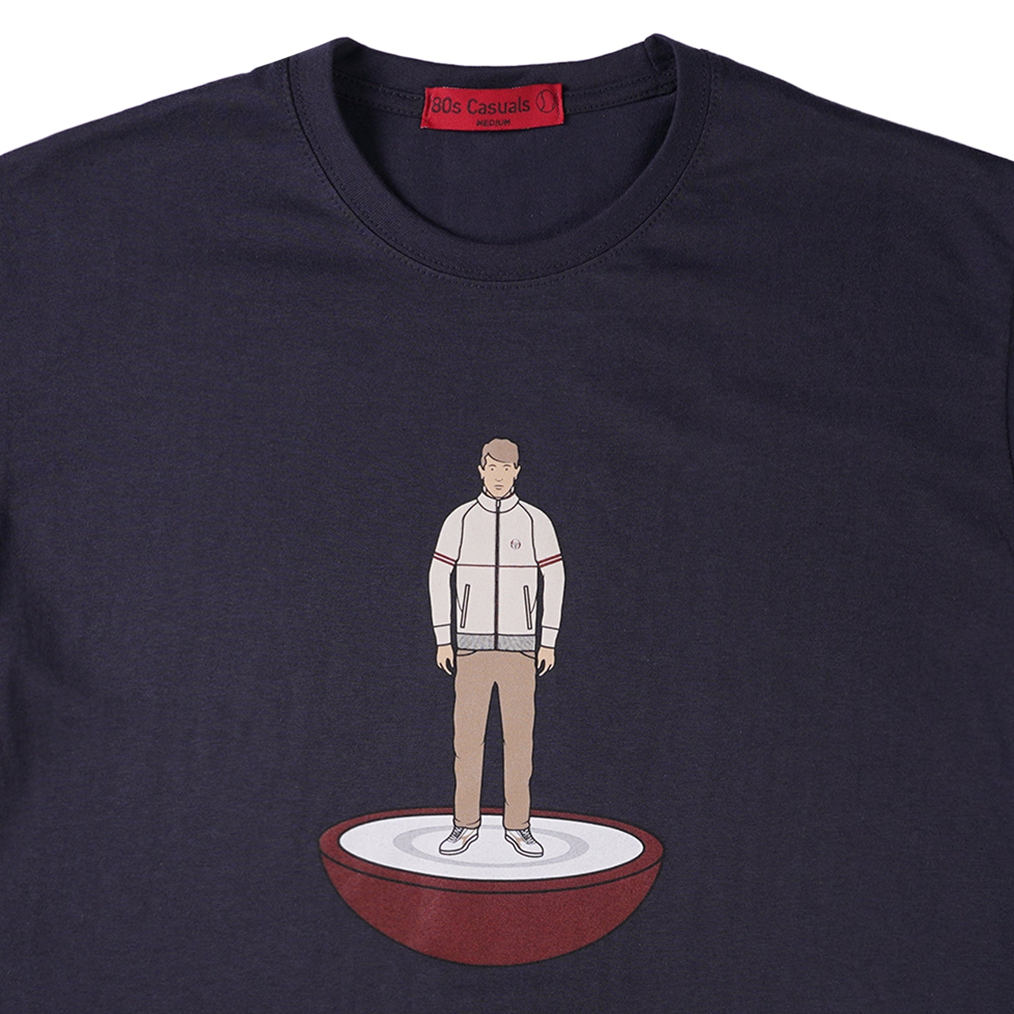 x 80s Casuals x Bespoke Subbuteo T-Shirt - Navy
