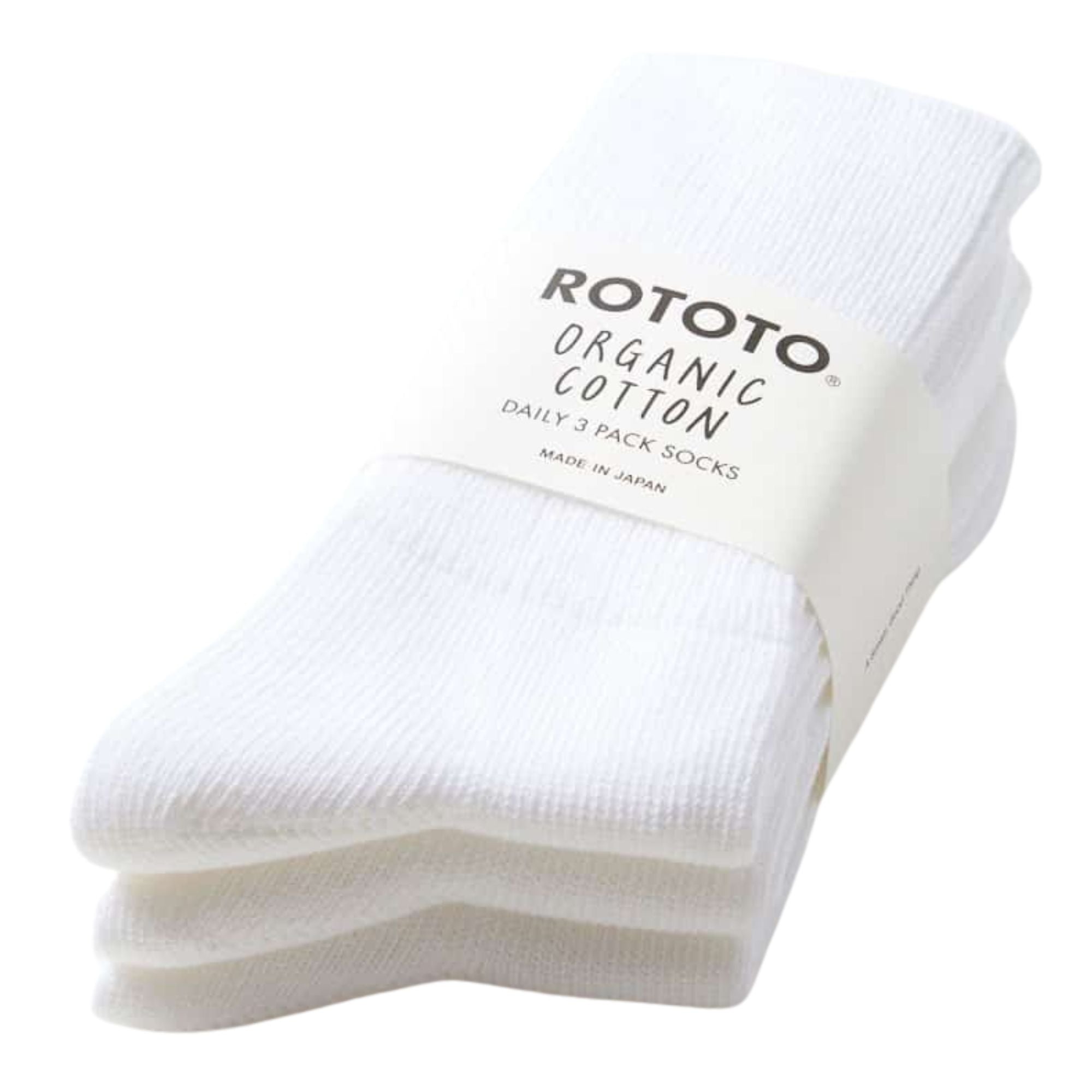 Daily 3 Pack Ribbed Crew Socks - White