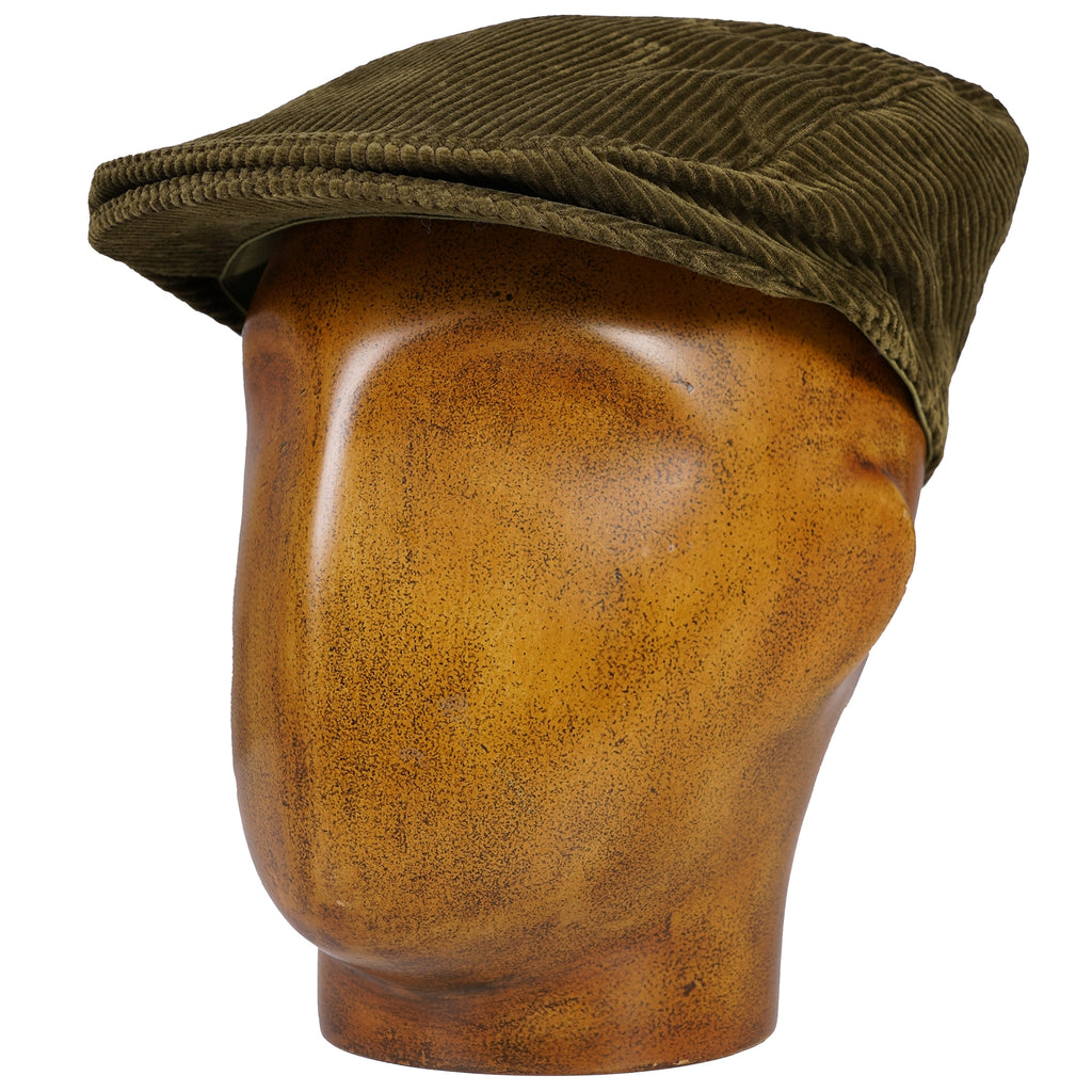 Corduroy Flat Cap - Olive