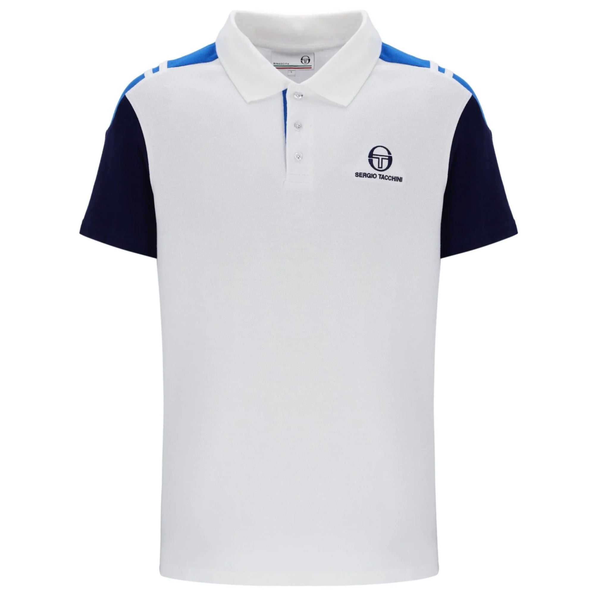Sergio Tacchini Drive Polo Shirt - White/Blue