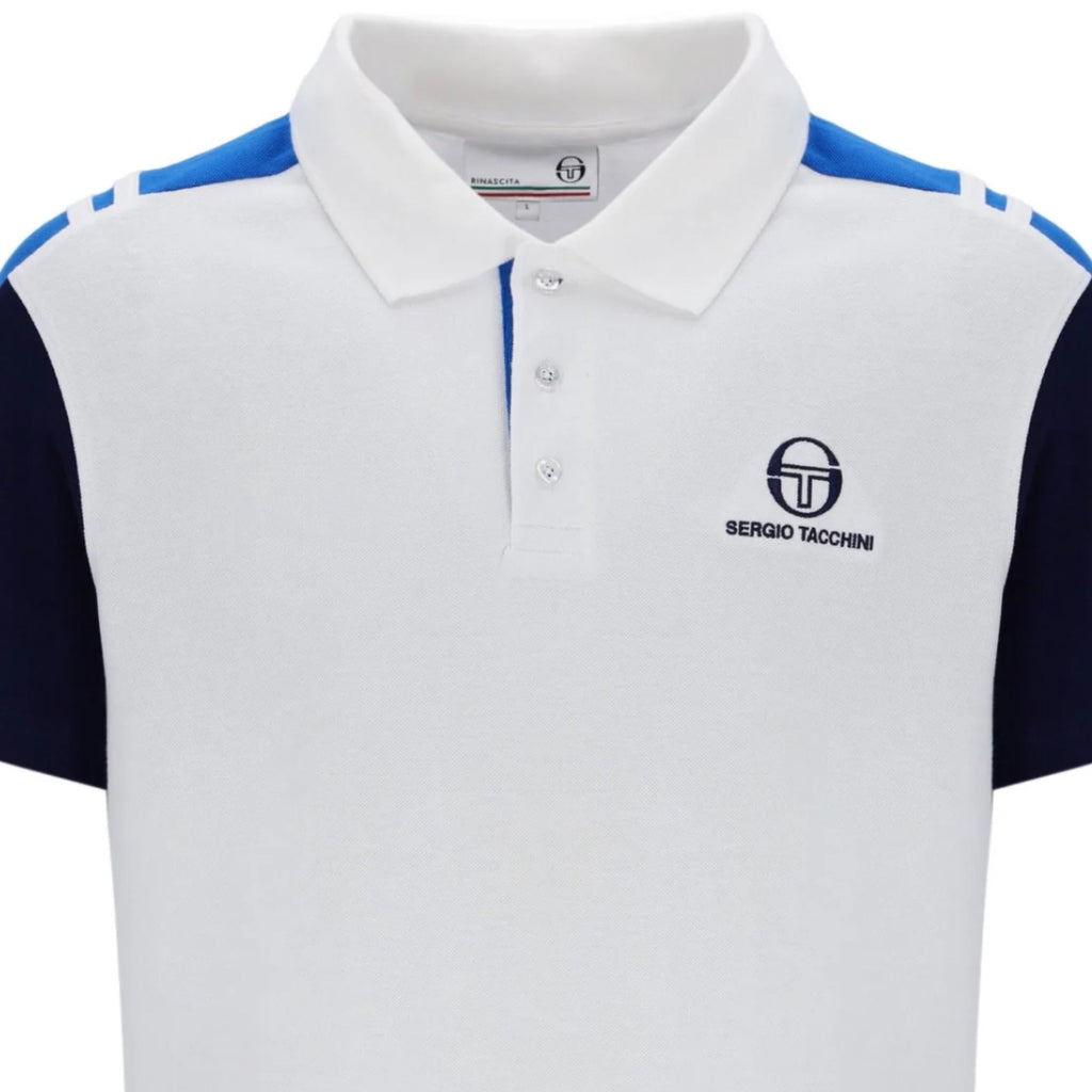 Sergio Tacchini Drive Polo Shirt - White/Blue