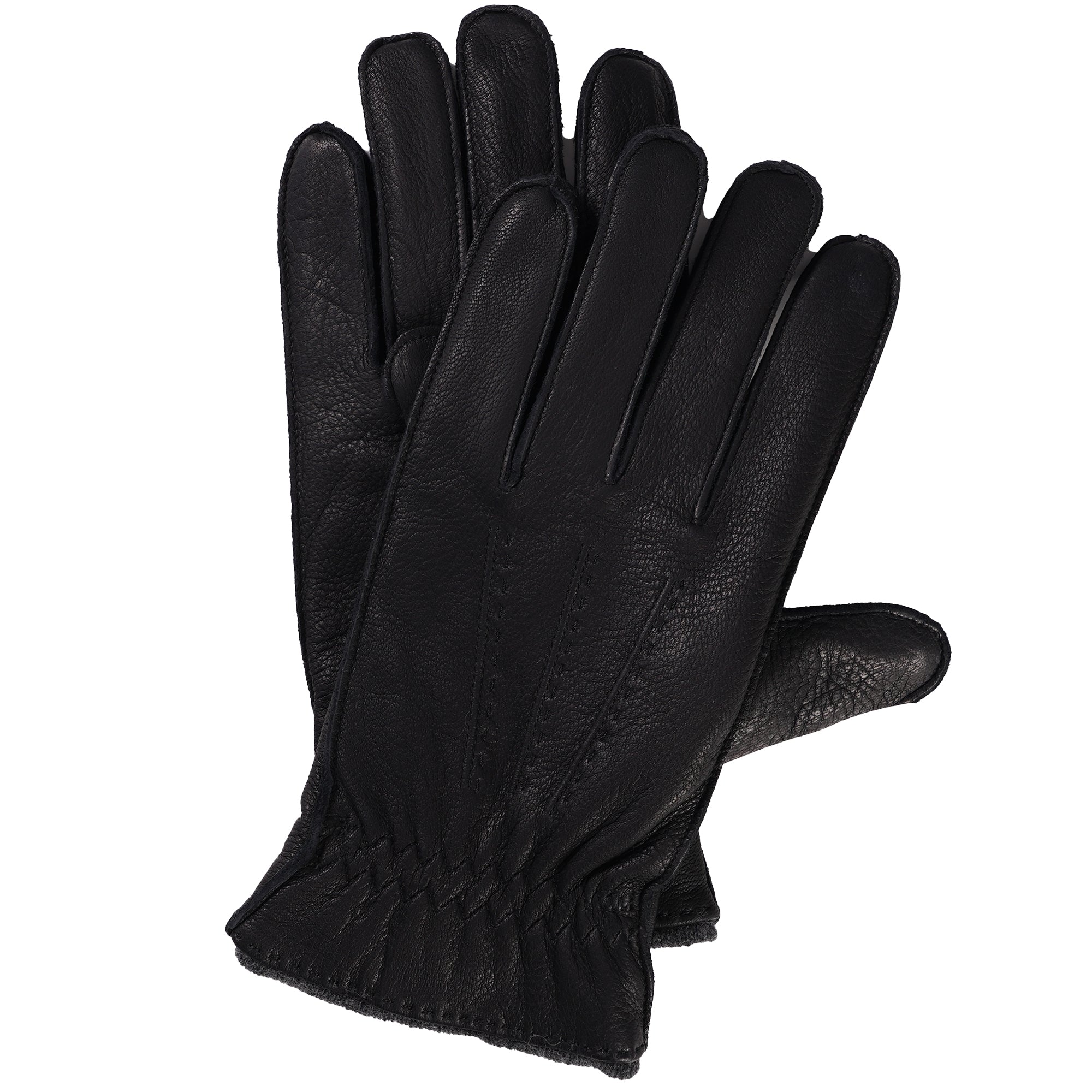 Deerskin Gloves - Black/Grey