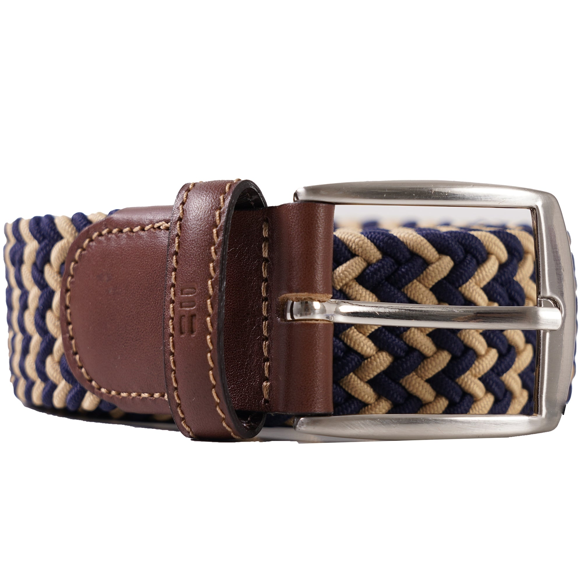 Woven Belt - Navy/Beige
