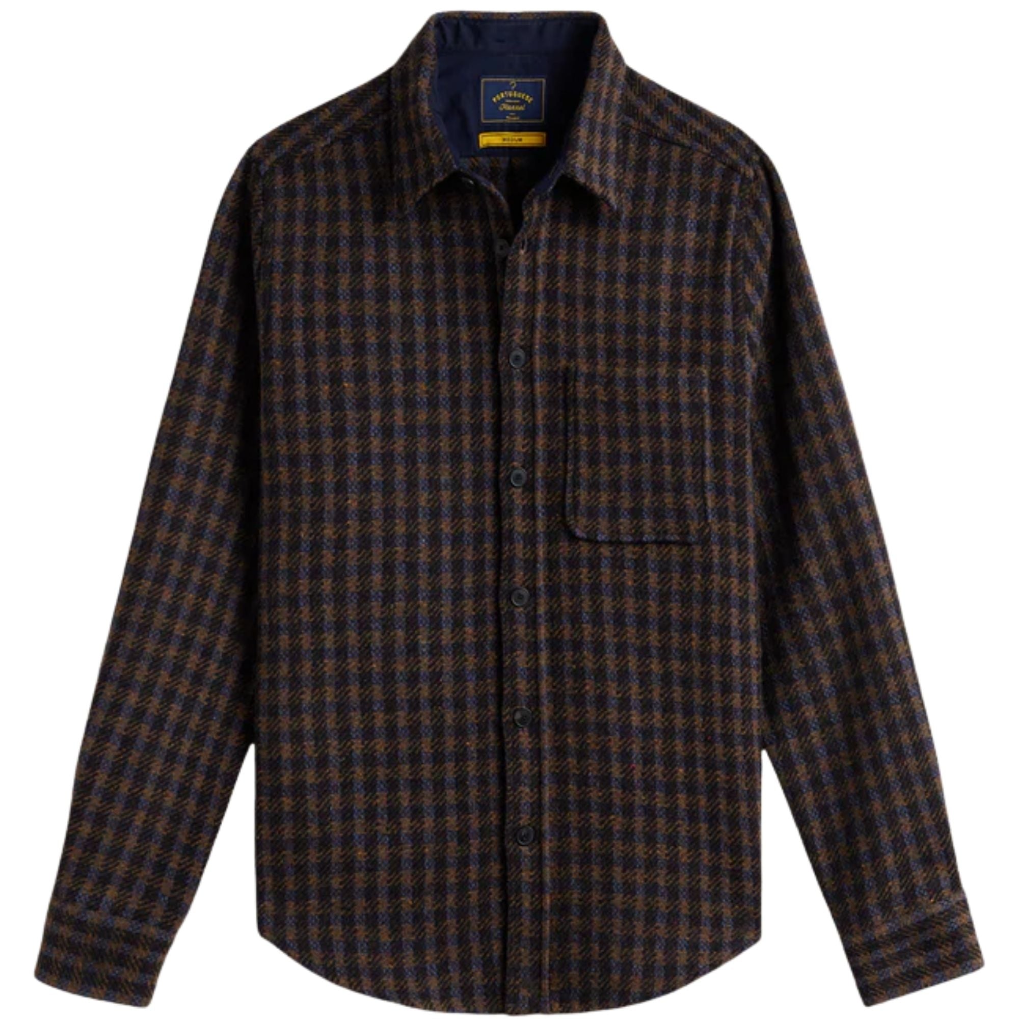 Portuguese Flannel Merino Tweed Overshirt - Navy