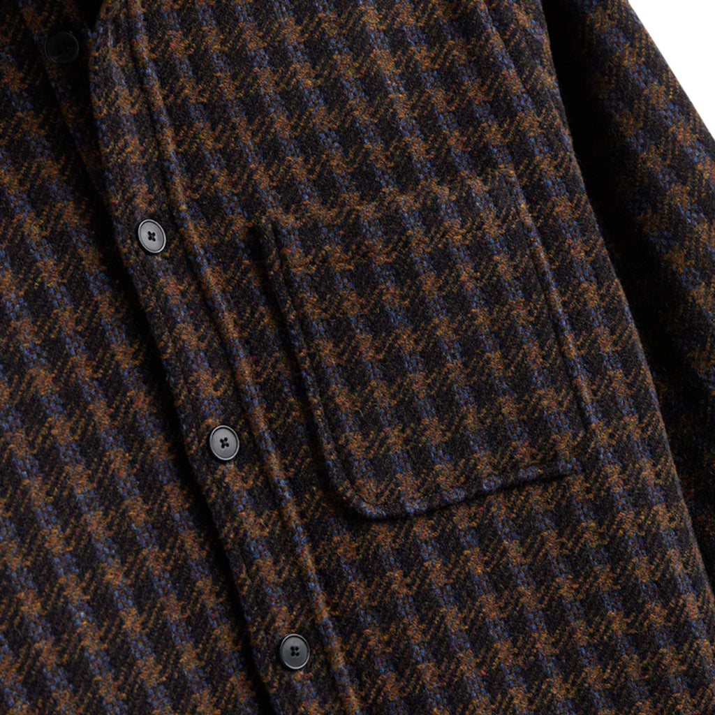 Portuguese Flannel Merino Tweed Overshirt - Navy