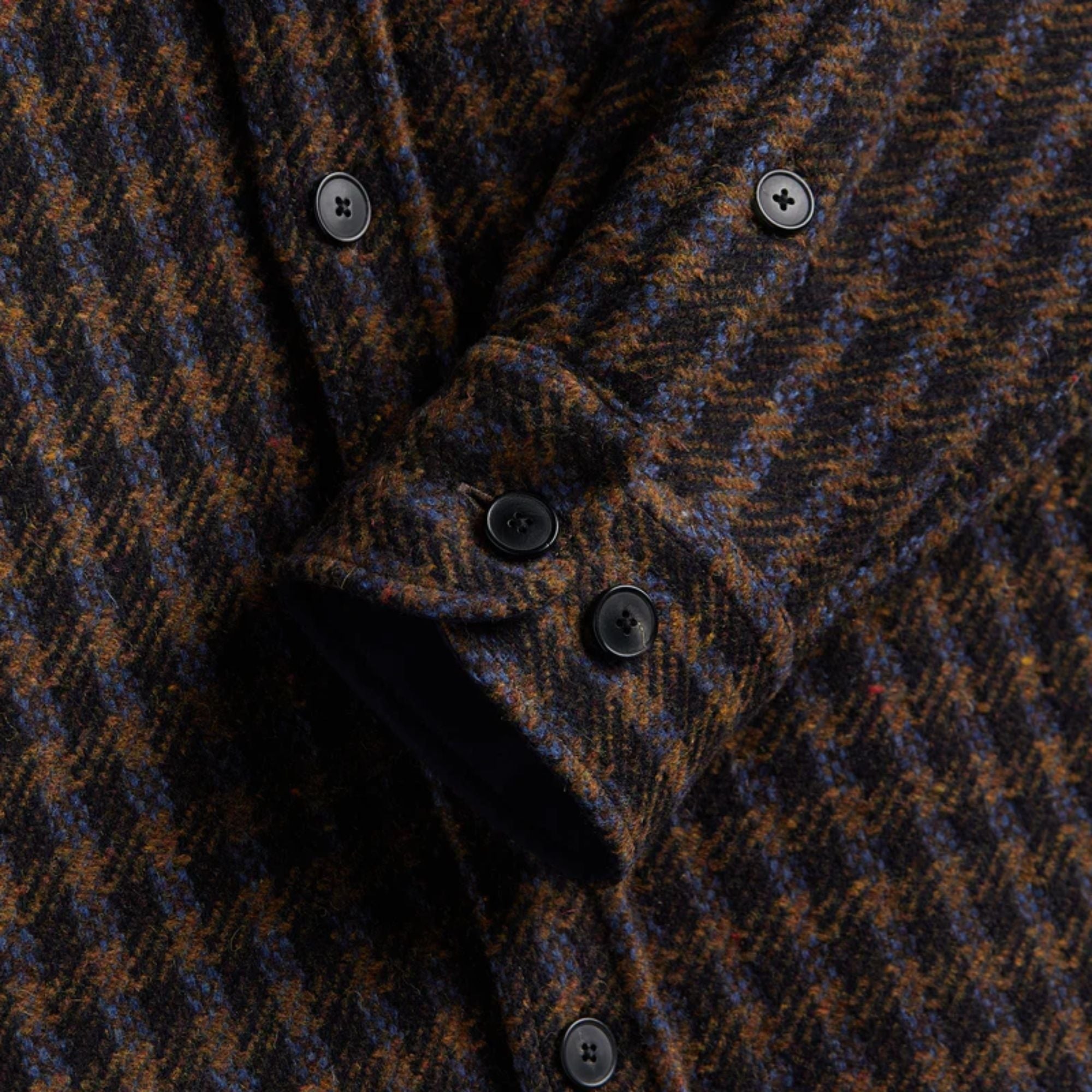 Portuguese Flannel Merino Tweed Overshirt - Navy