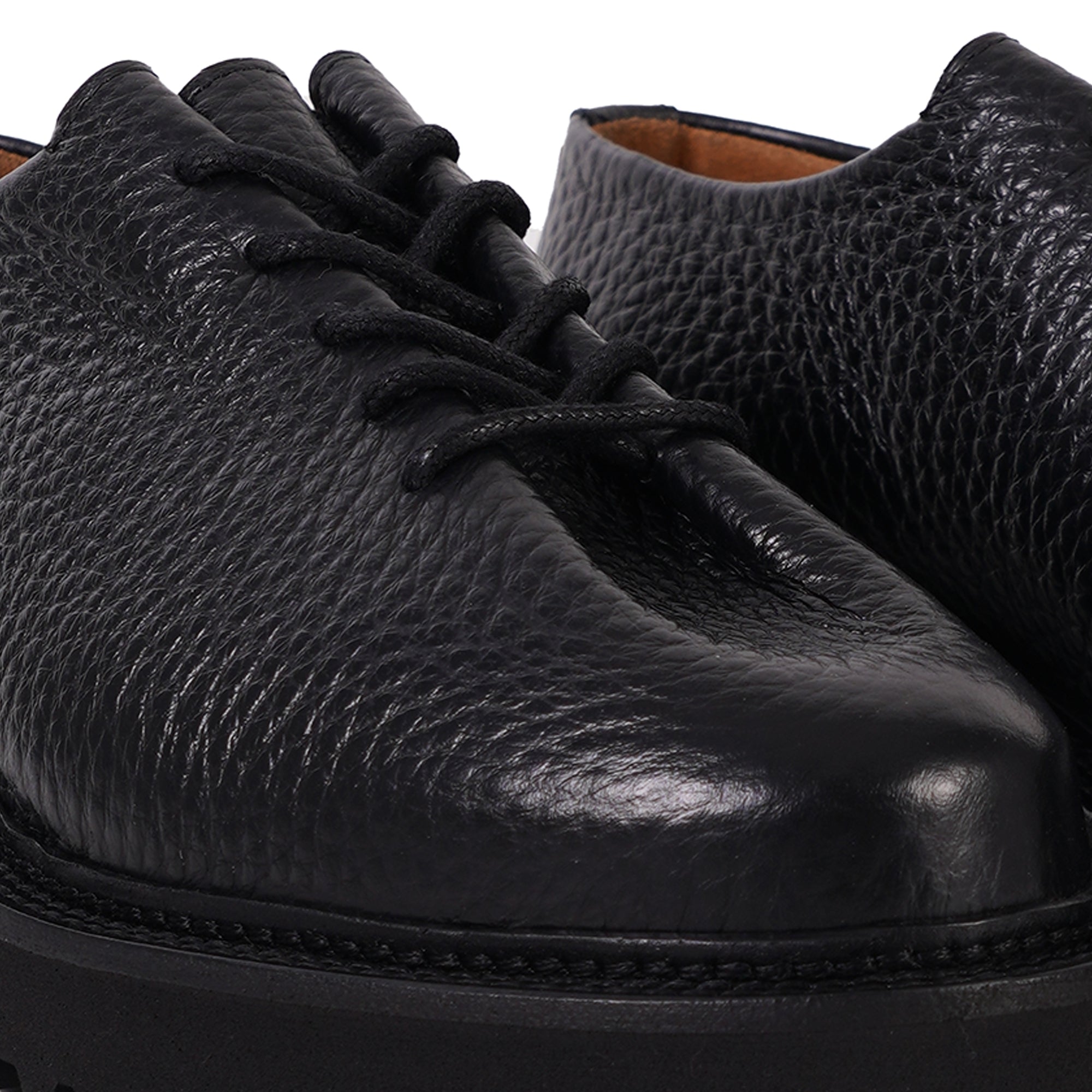 Jacques Soloviere Edouard Lug Smart Shoes - Black – Stuarts London