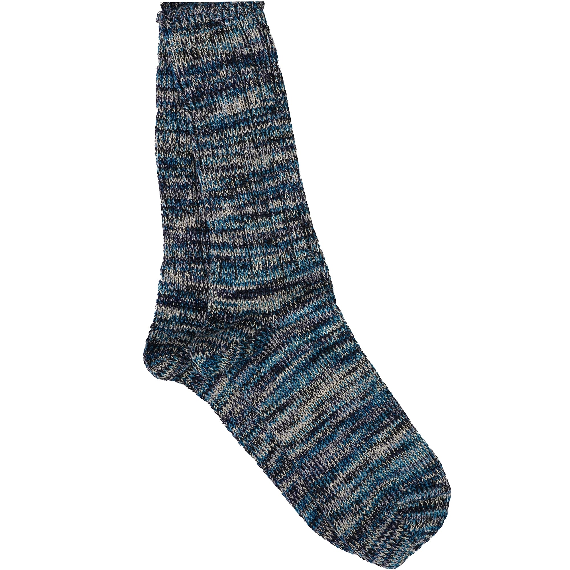 5 Colour Mix Crew Socks - Indigo