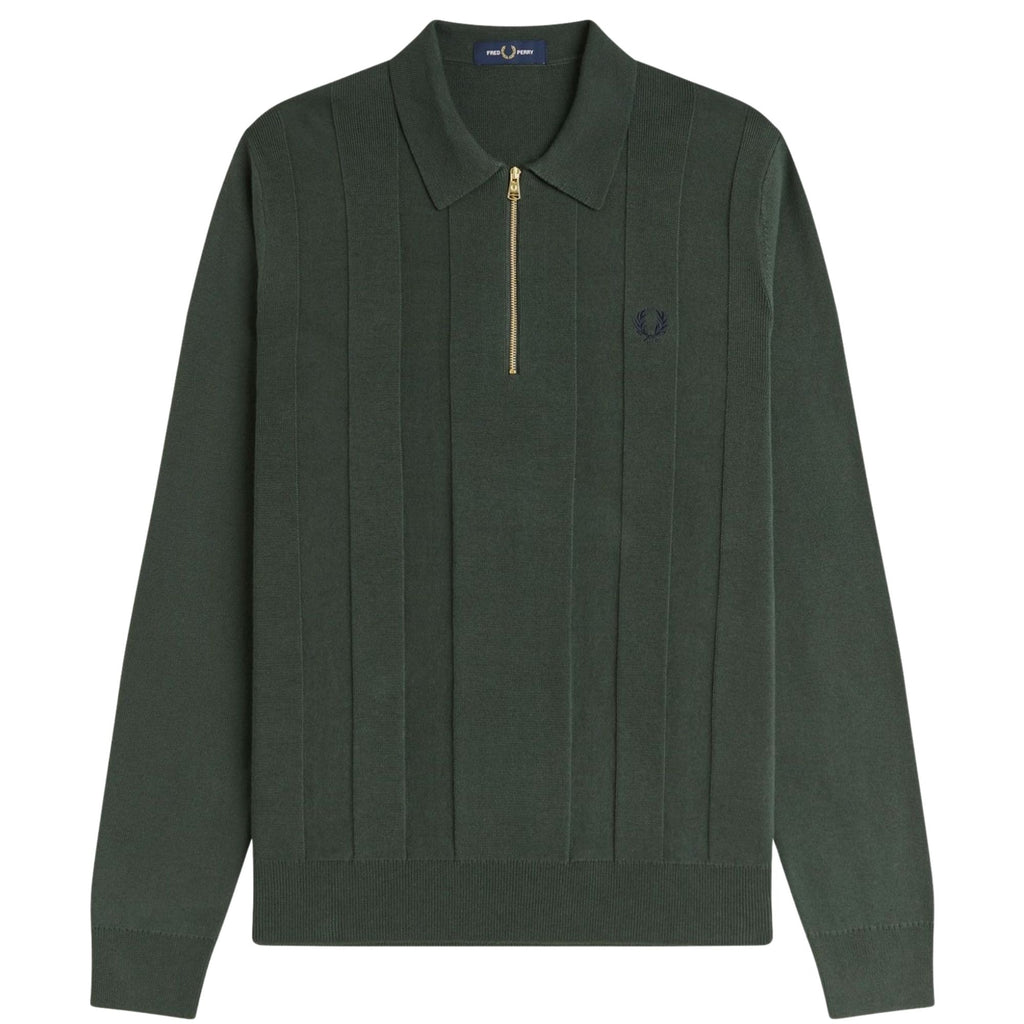 Tonal Stripe Knitted Shirt - Court Green