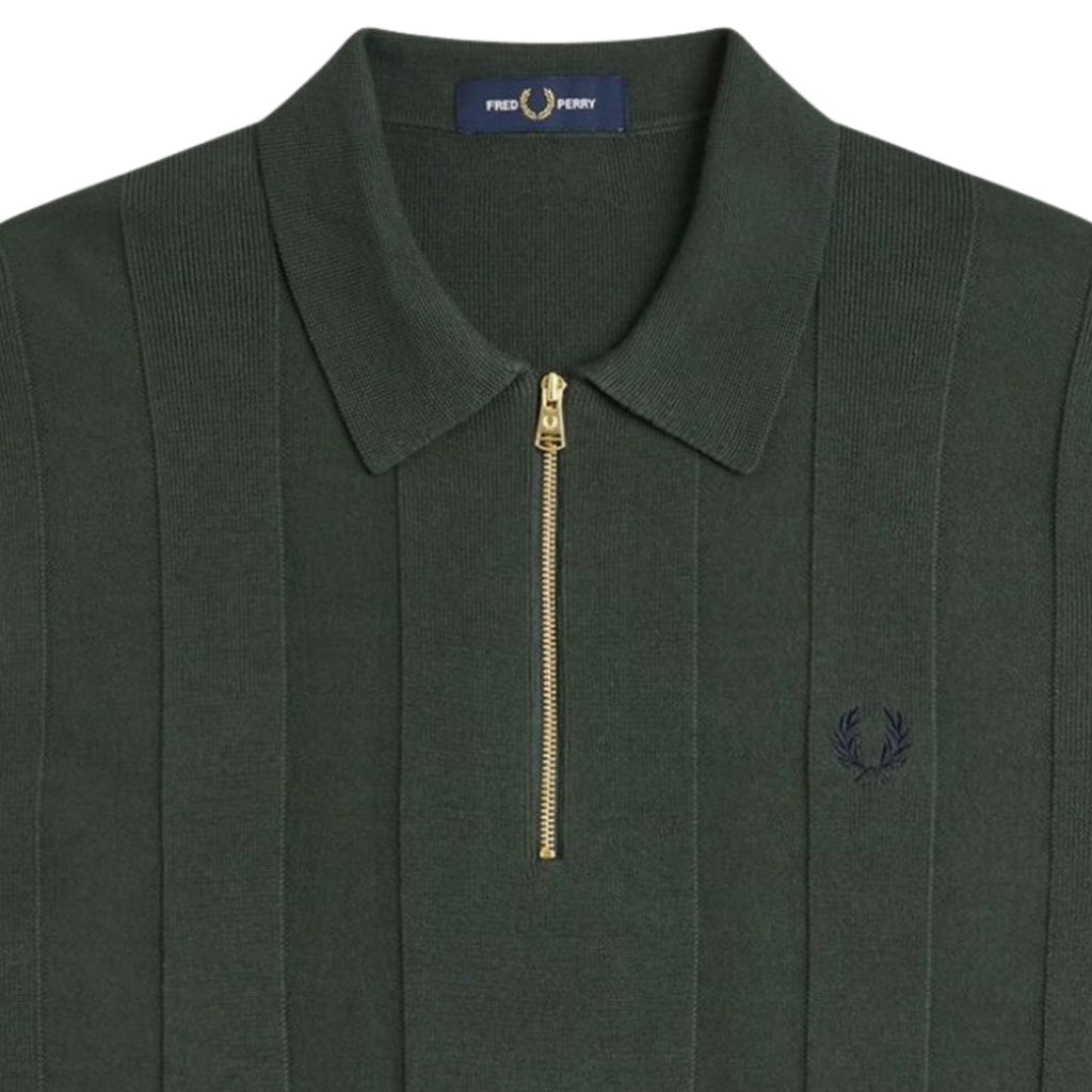 Tonal Stripe Knitted Shirt - Court Green