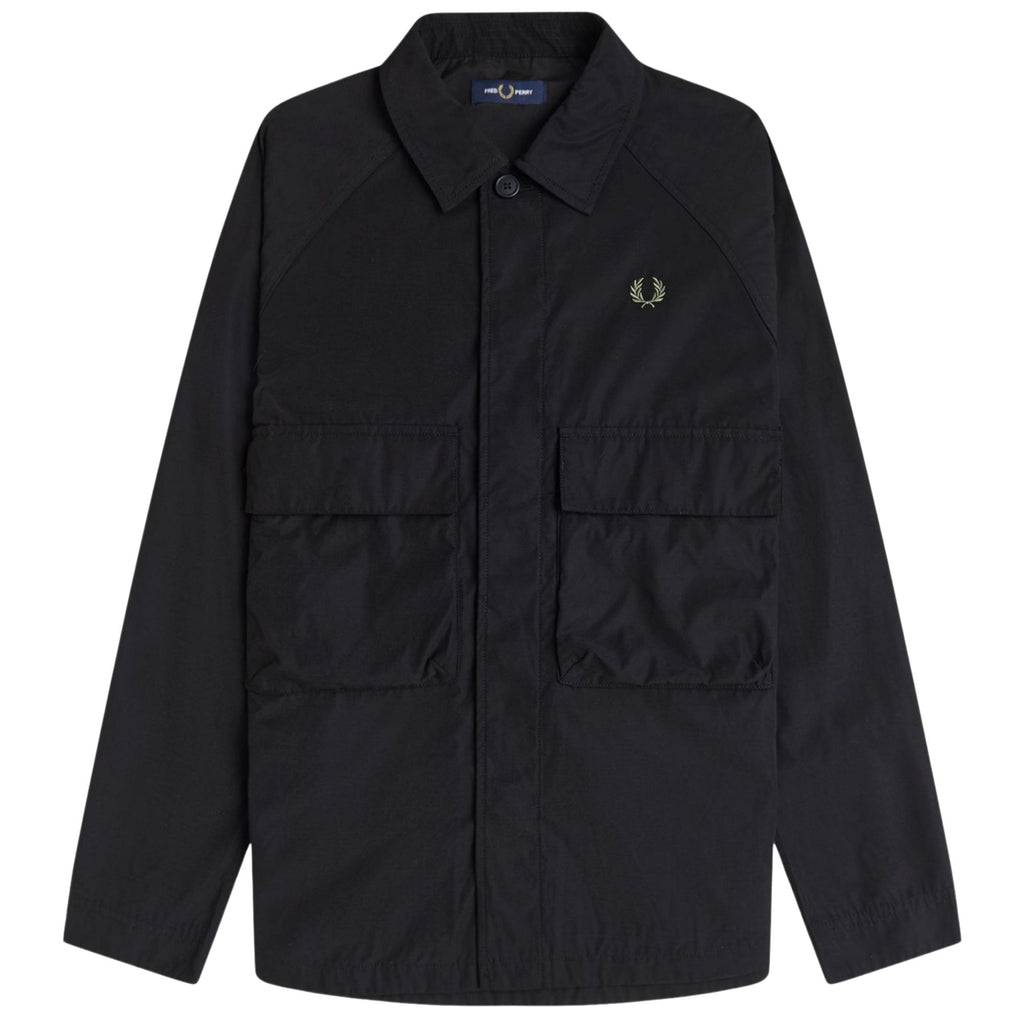 Raglan Utility Overshirt - Black