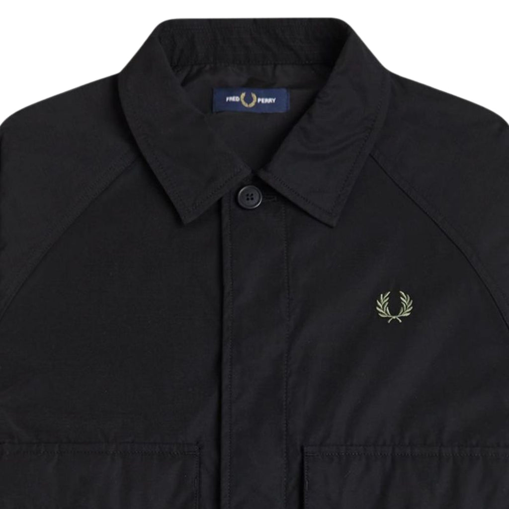 Raglan Utility Overshirt - Black