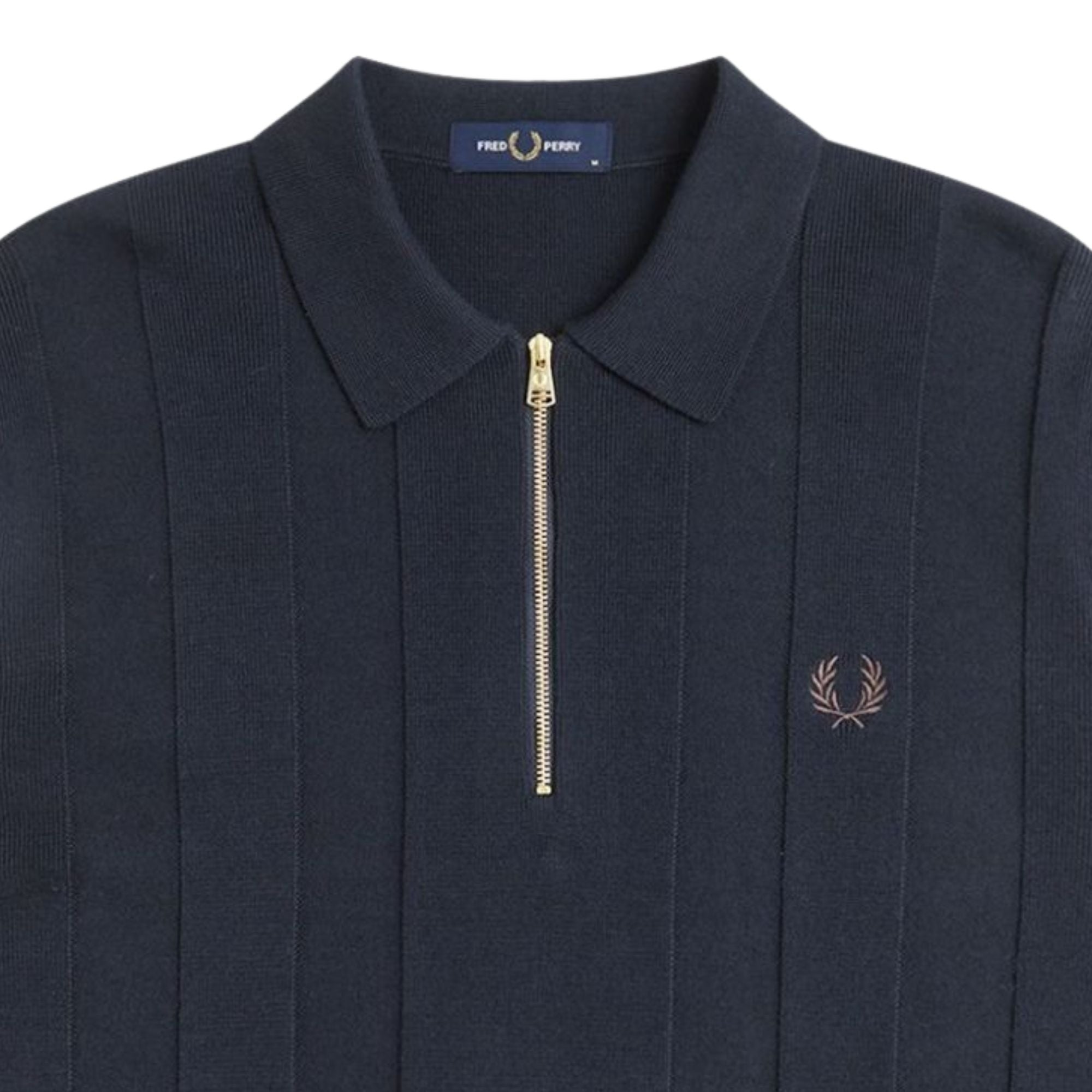 Fred Perry Tonal Stripe Knitted Shirt - Navy K1555-608 – Stuarts