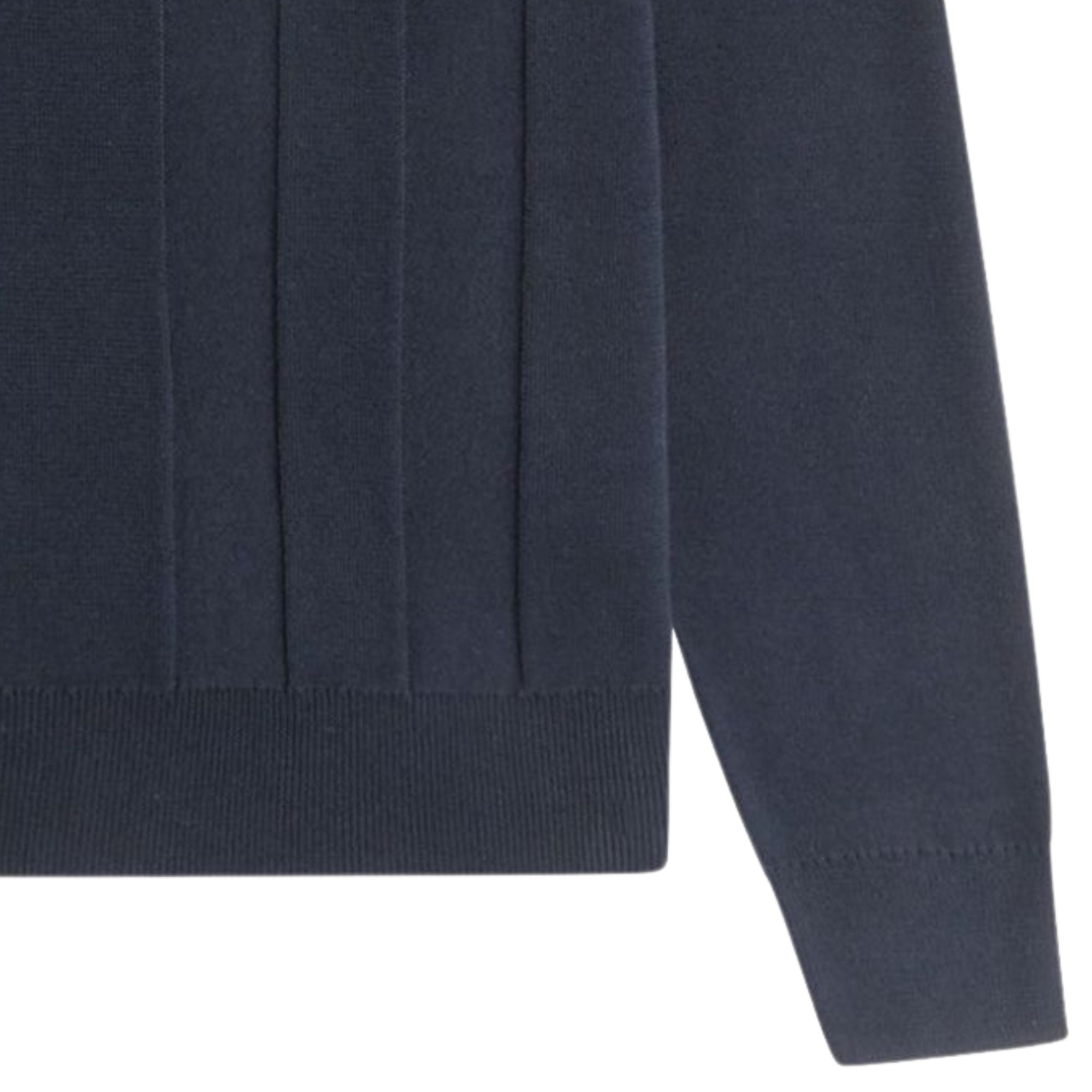 Tonal Stripe Knitted Shirt - Navy