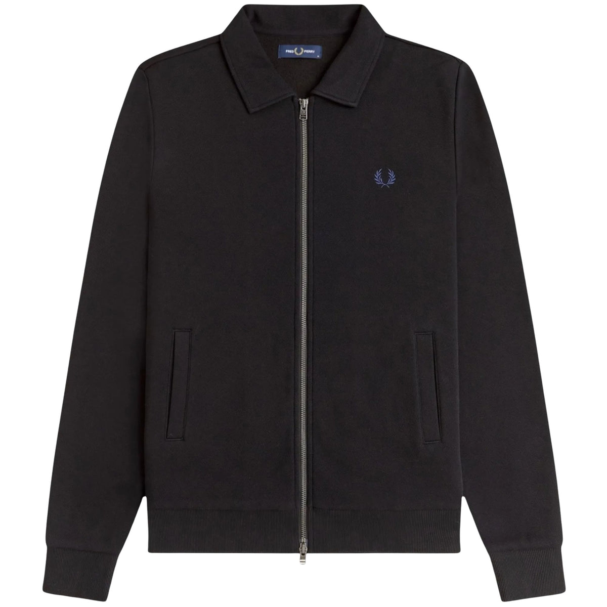 Fred Perry Zip Through Sweater - Black J1328-102 – Stuarts London