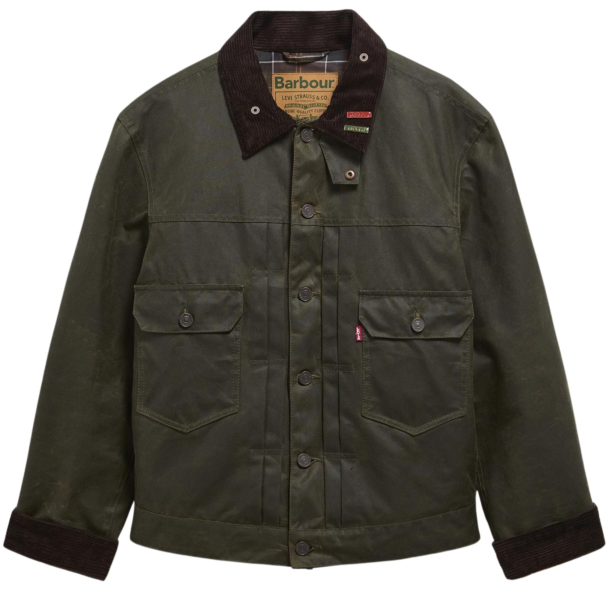 Barbour x Levis Type 2 Wax Jacket - Olive – Stuarts London
