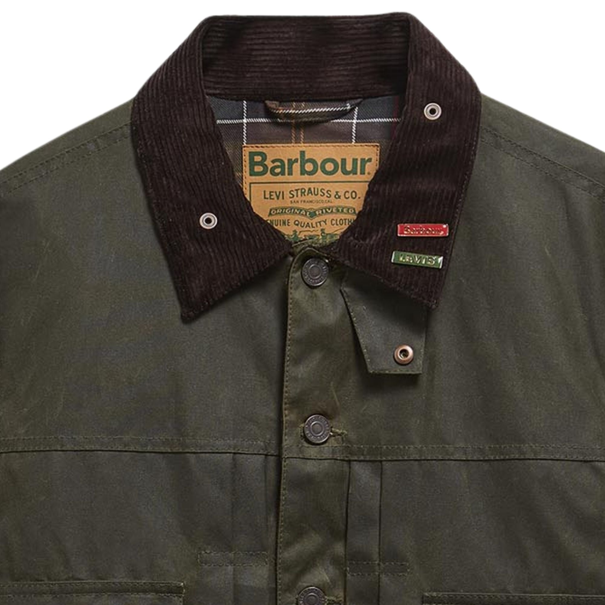 Barbour x Levis Type 2 Wax Jacket - Olive – Stuarts London