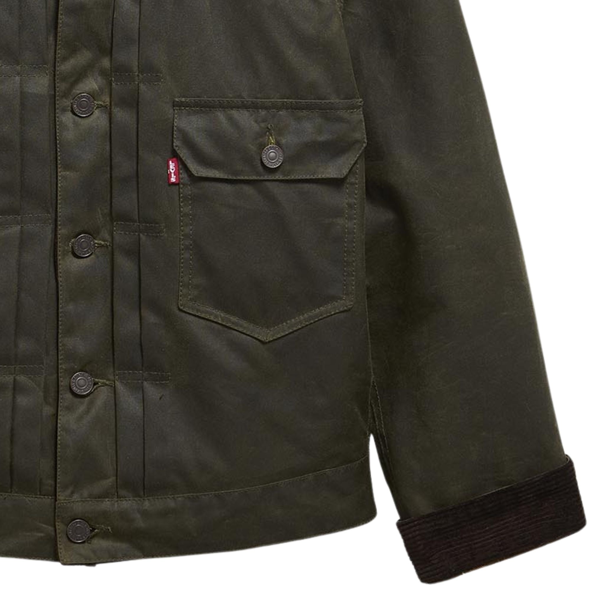 Barbour x Levis Type 2 Wax Jacket - Olive – Stuarts London