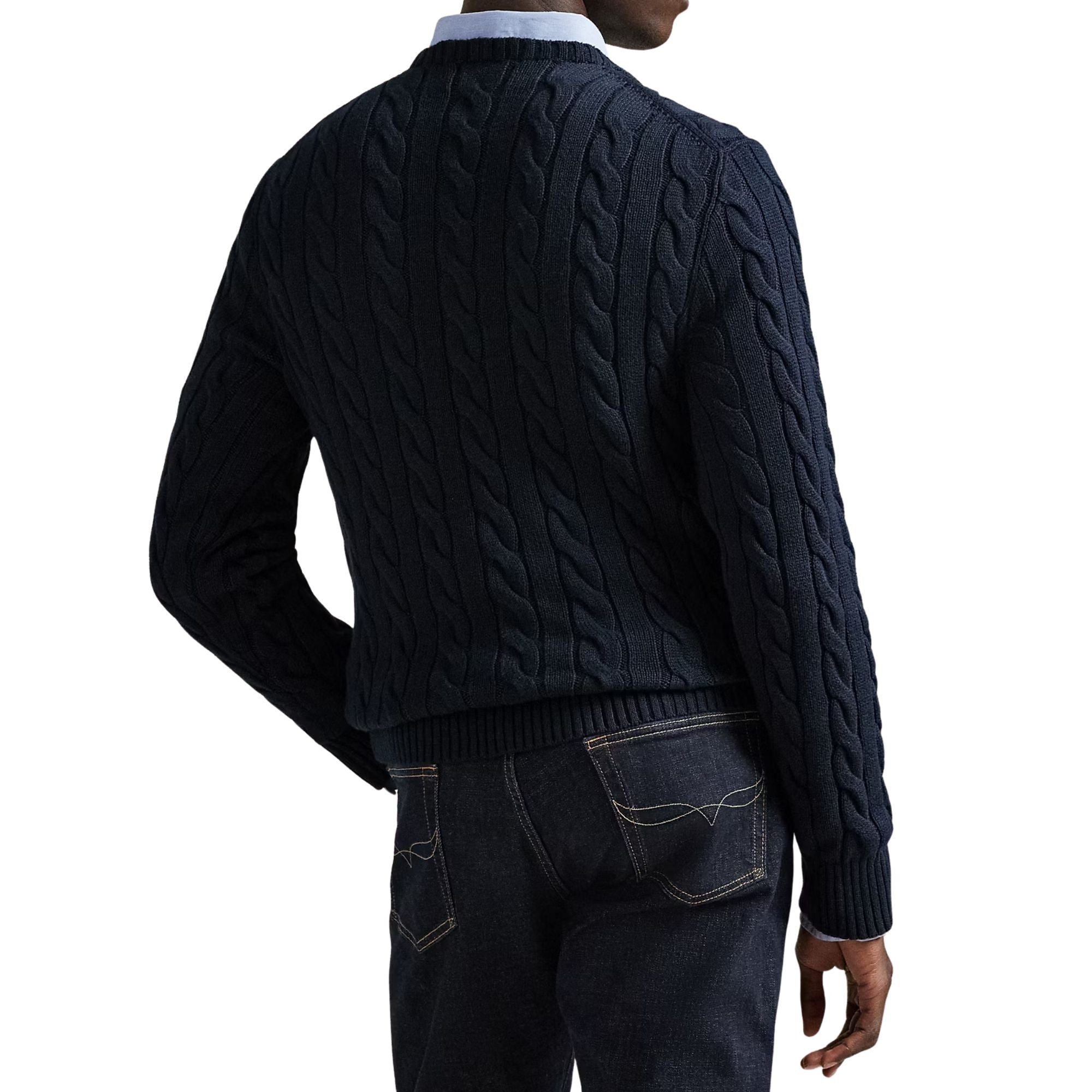 Crew Neck Knitted Jumper - Navy