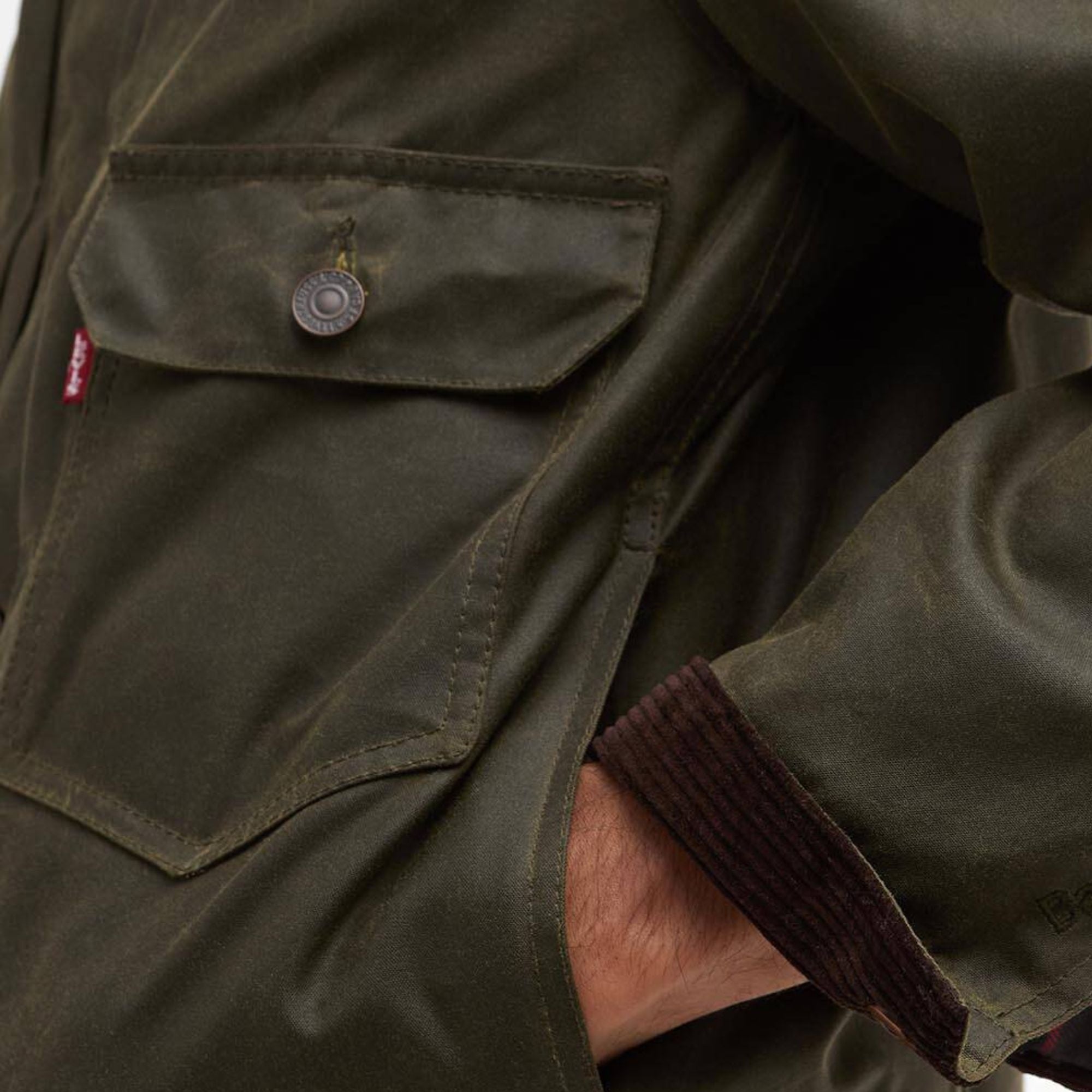 Barbour x Levis Type 2 Wax Jacket - Olive – Stuarts London