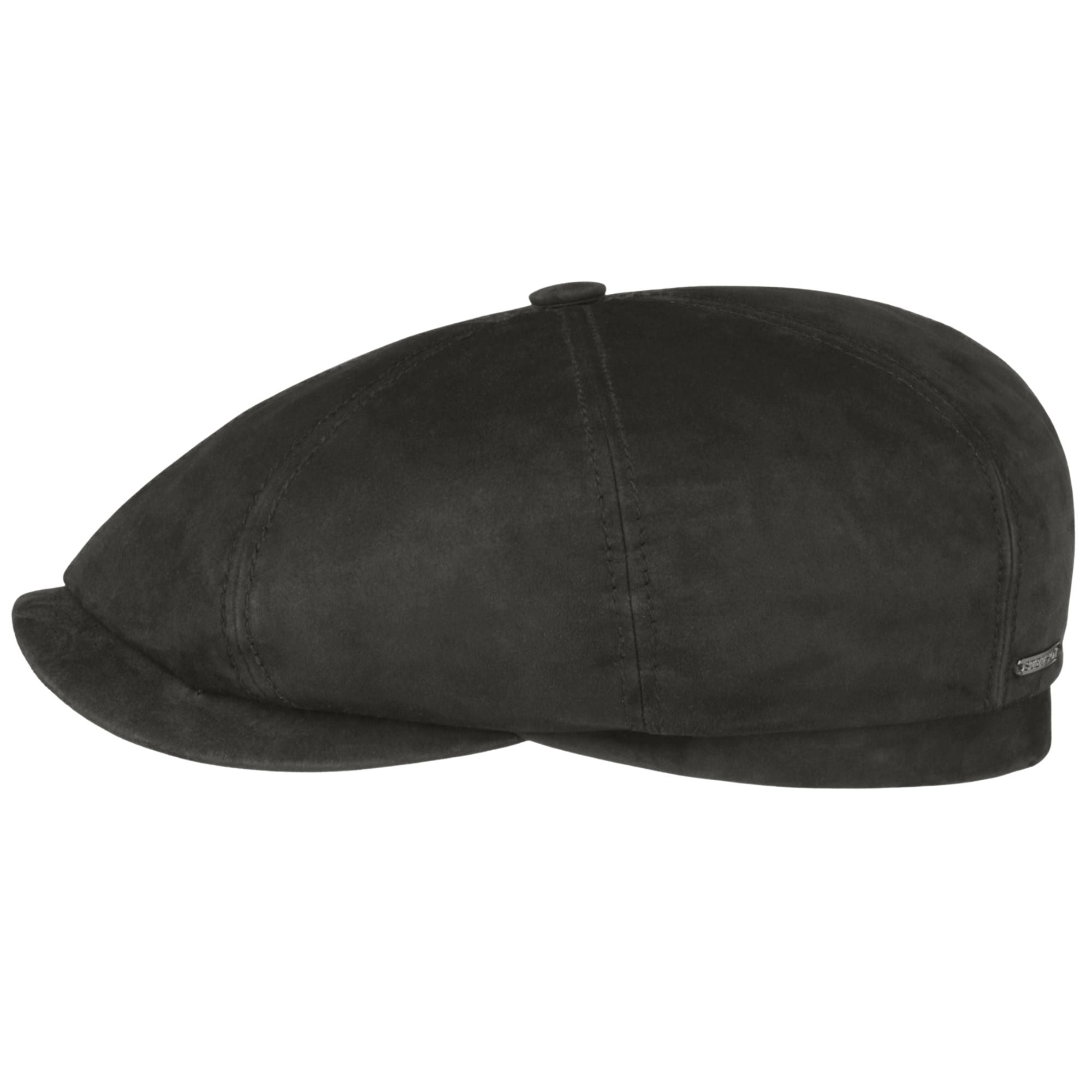 Hatteras Goat Suede Flat Cap - Black