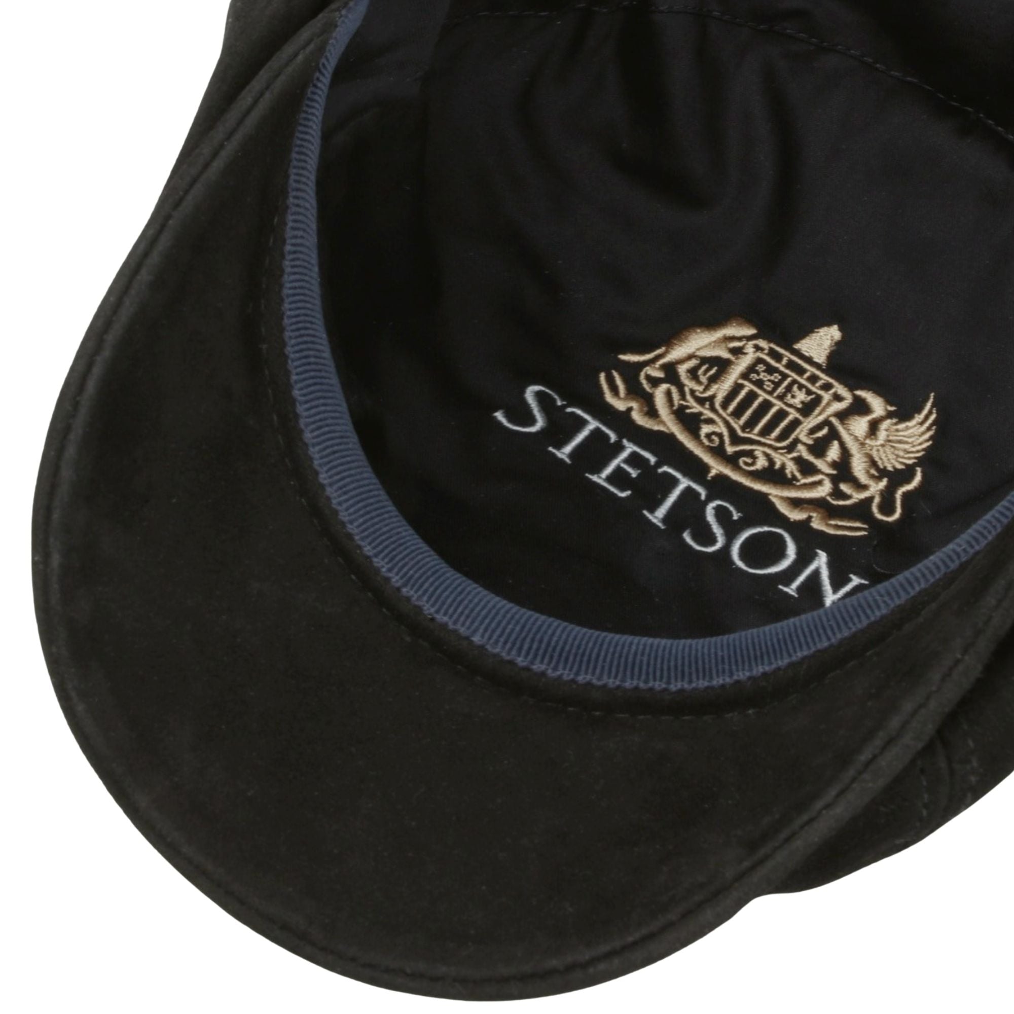 Hatteras Goat Suede Flat Cap - Black