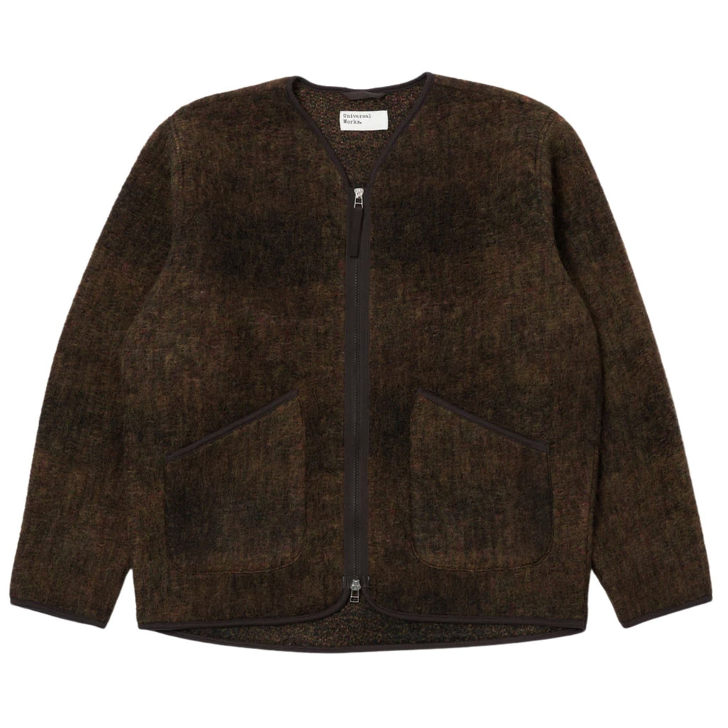 Universal Works Alps Fleece Zip Liner Jacket - Brown
