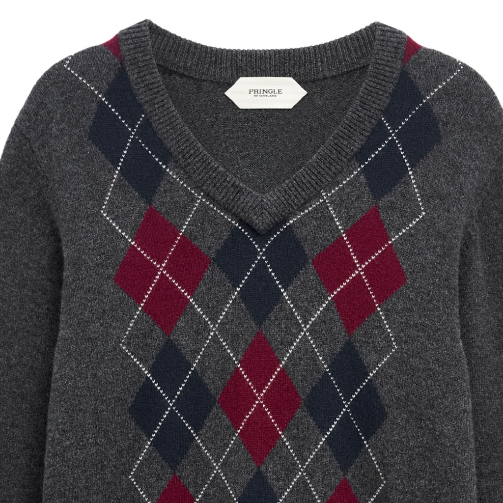 Argyle Jumper - Charcoal