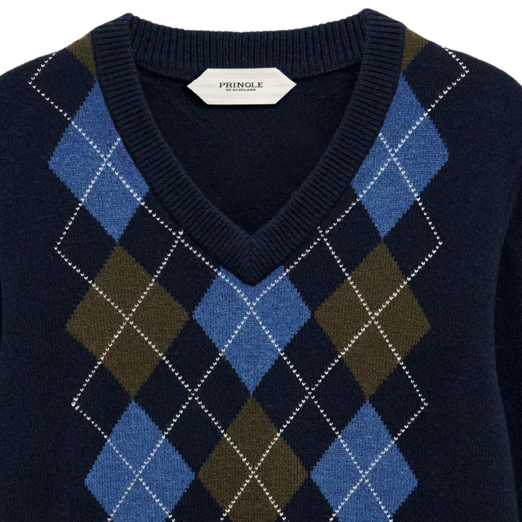 Argyle Jumper - Navy