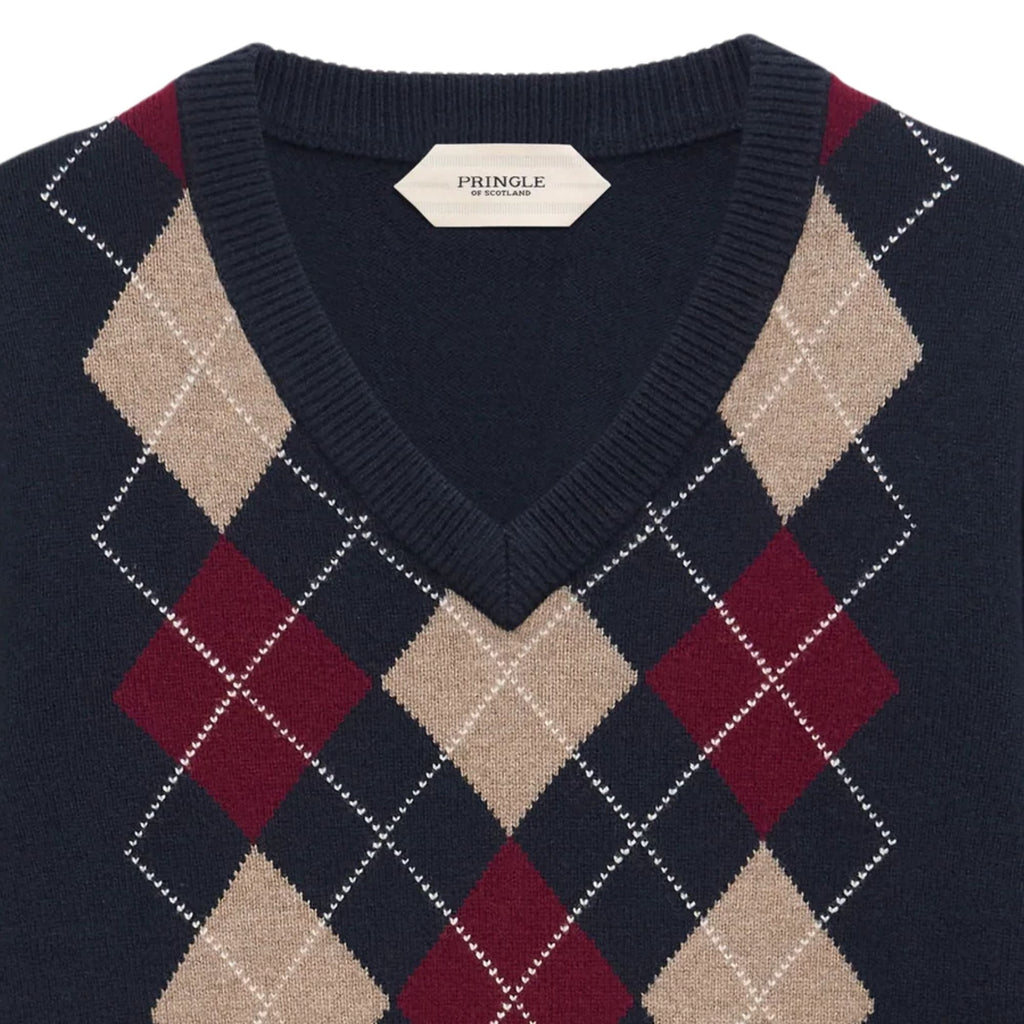 Argyle Jumper - Navy