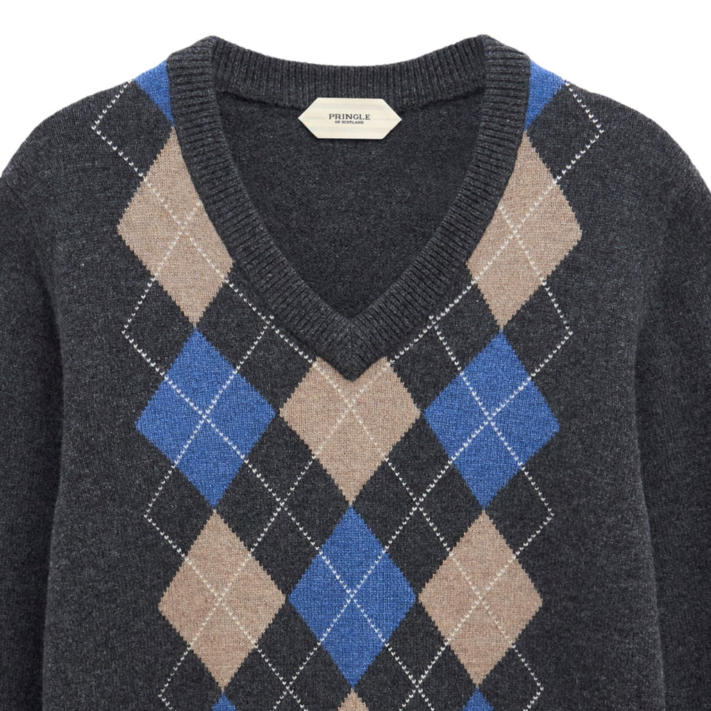 Argyle Jumper - Charcoal