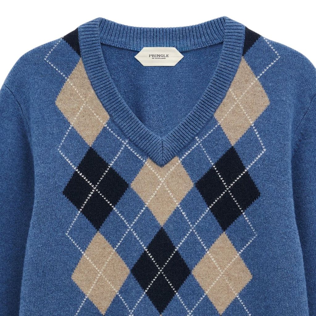 Argyle Jumper - Blue