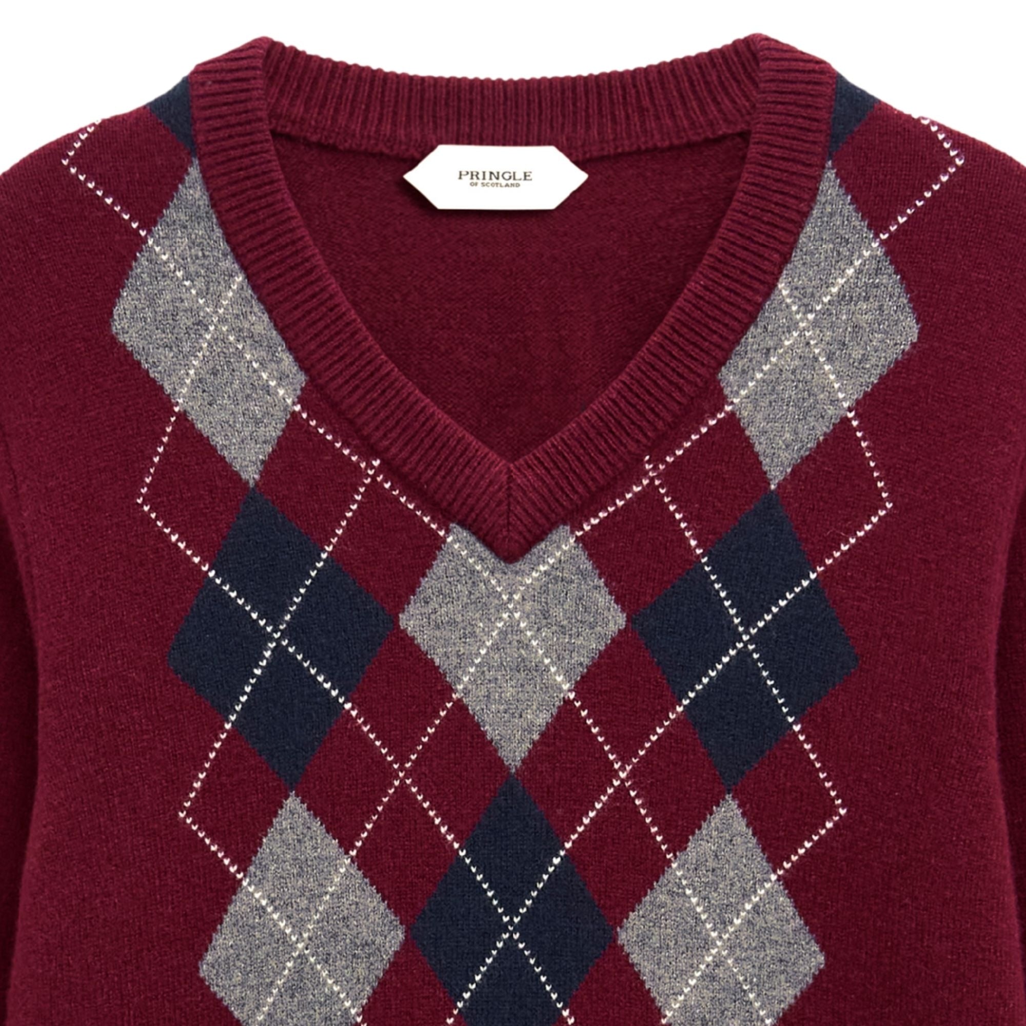 Argyle Jumper - Burgundy