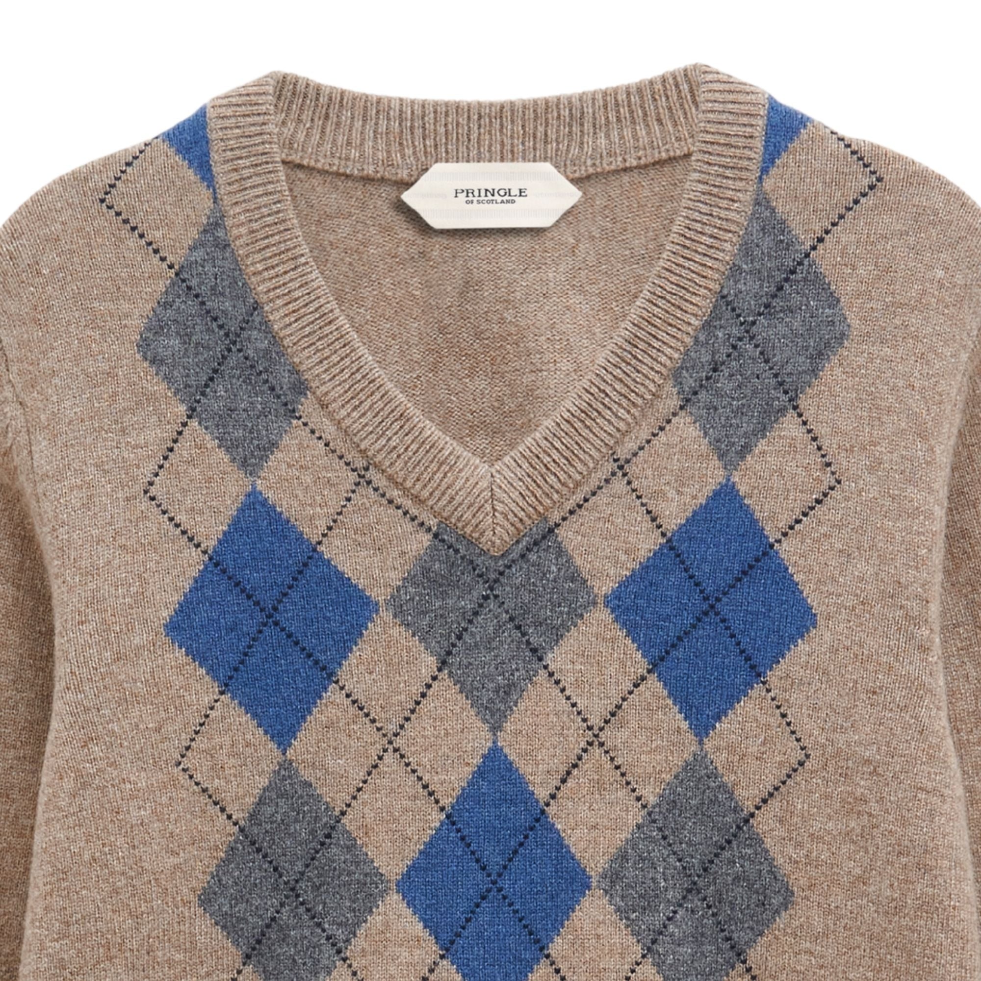 Argyle Jumper - Mushroom