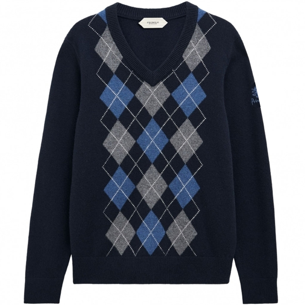 Argyle Jumper - Navy