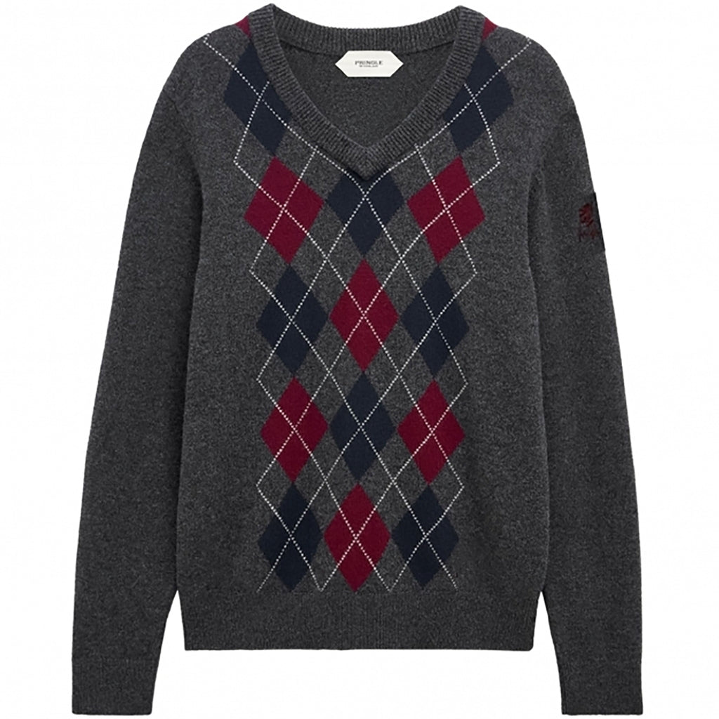 Argyle Jumper - Charcoal