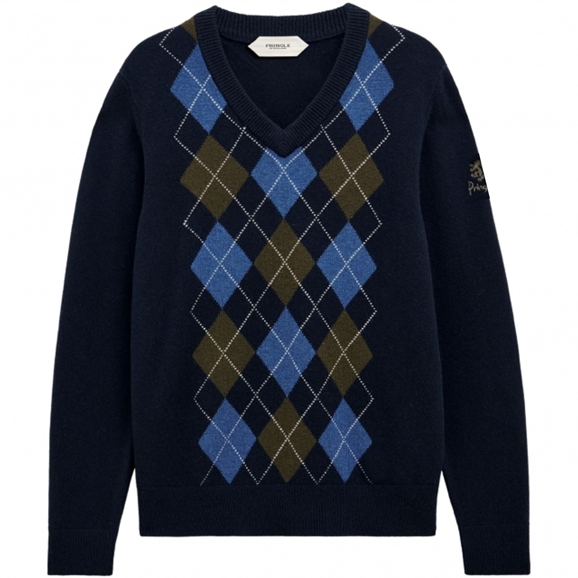Argyle Jumper - Navy