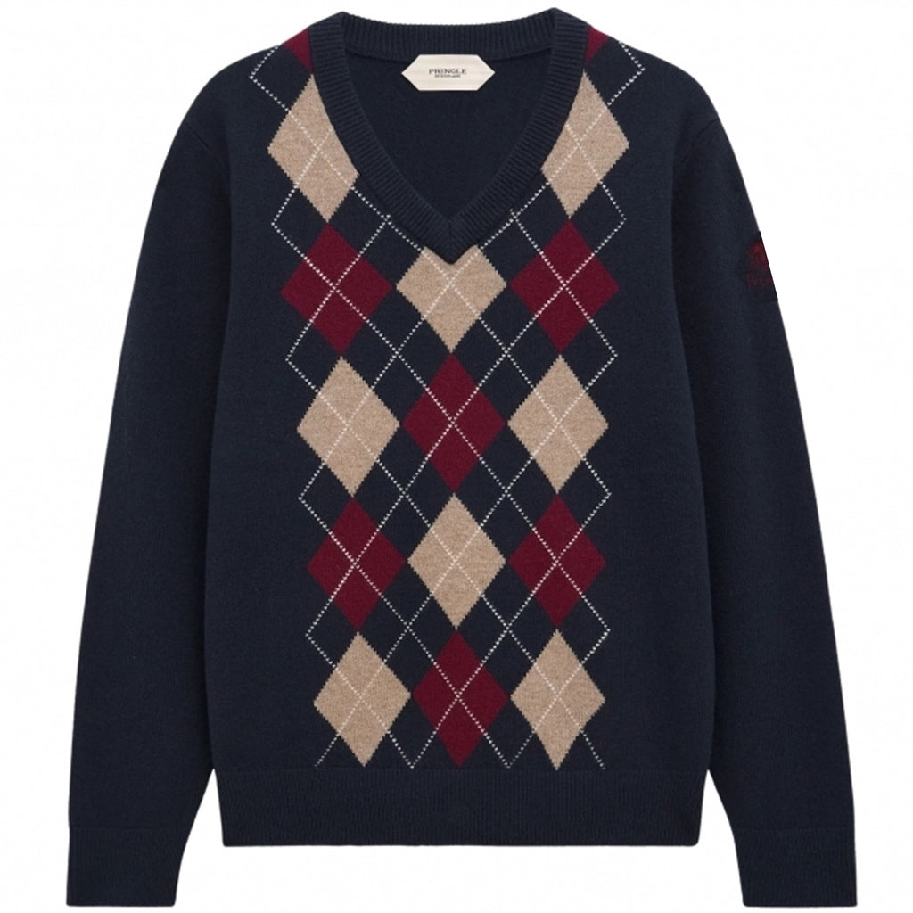 Argyle Jumper - Navy