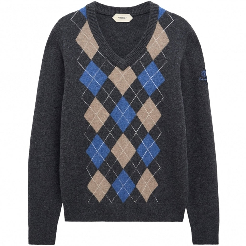 Argyle Jumper - Charcoal