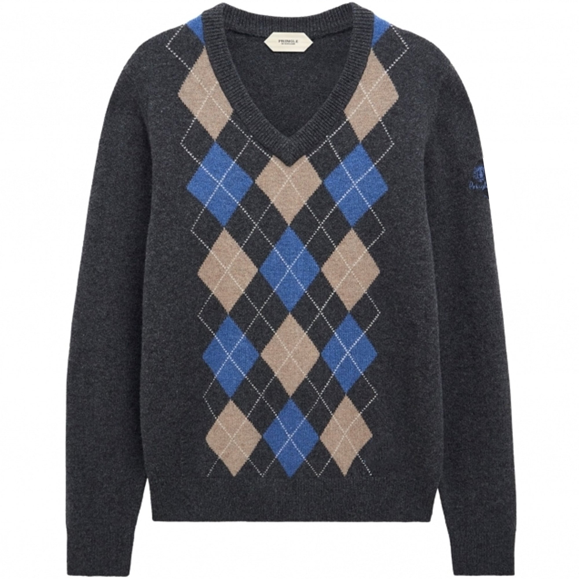 Argyle Jumper - Charcoal