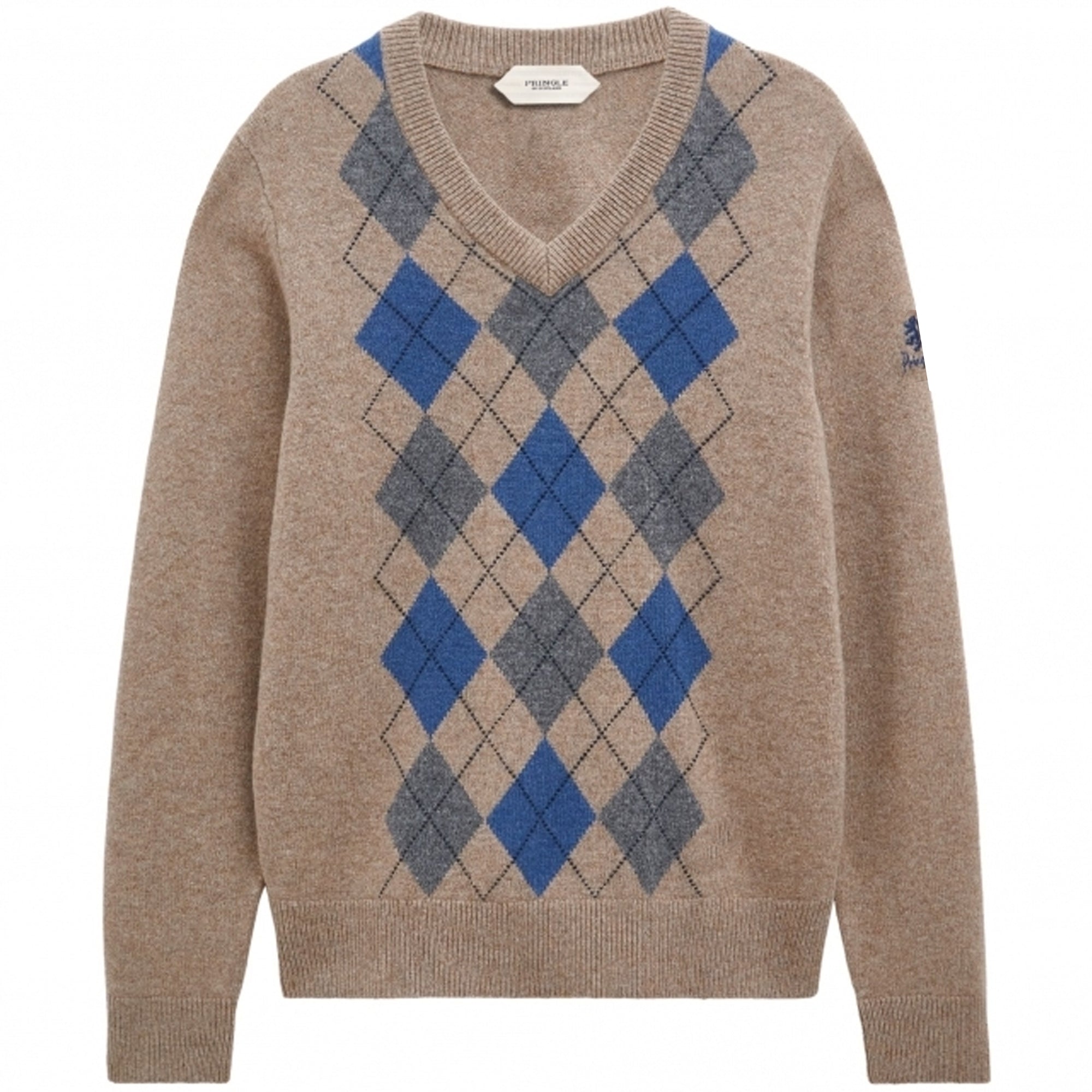 Argyle Jumper - Mushroom