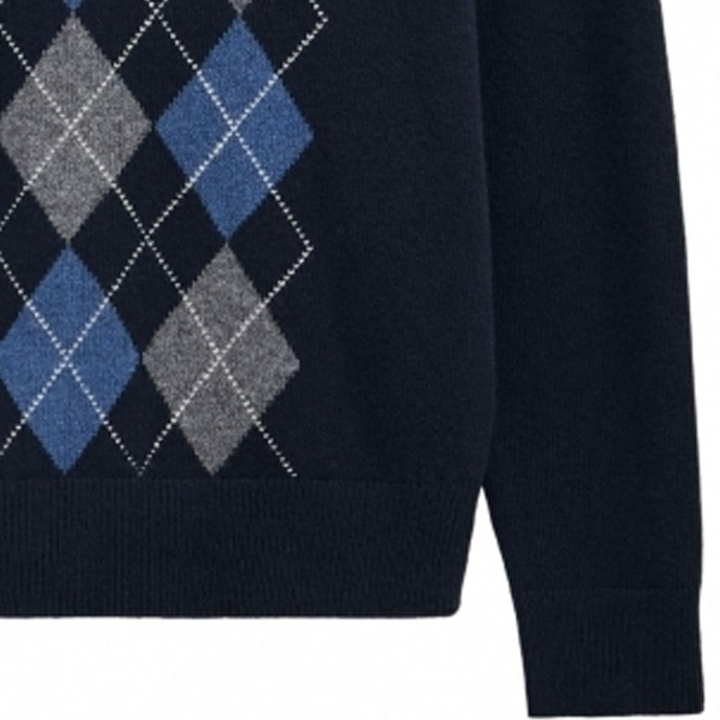 Argyle Jumper - Navy