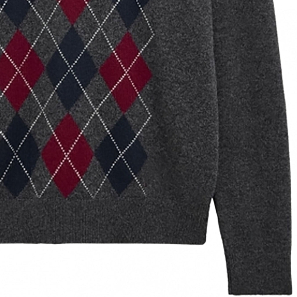 Argyle Jumper - Charcoal