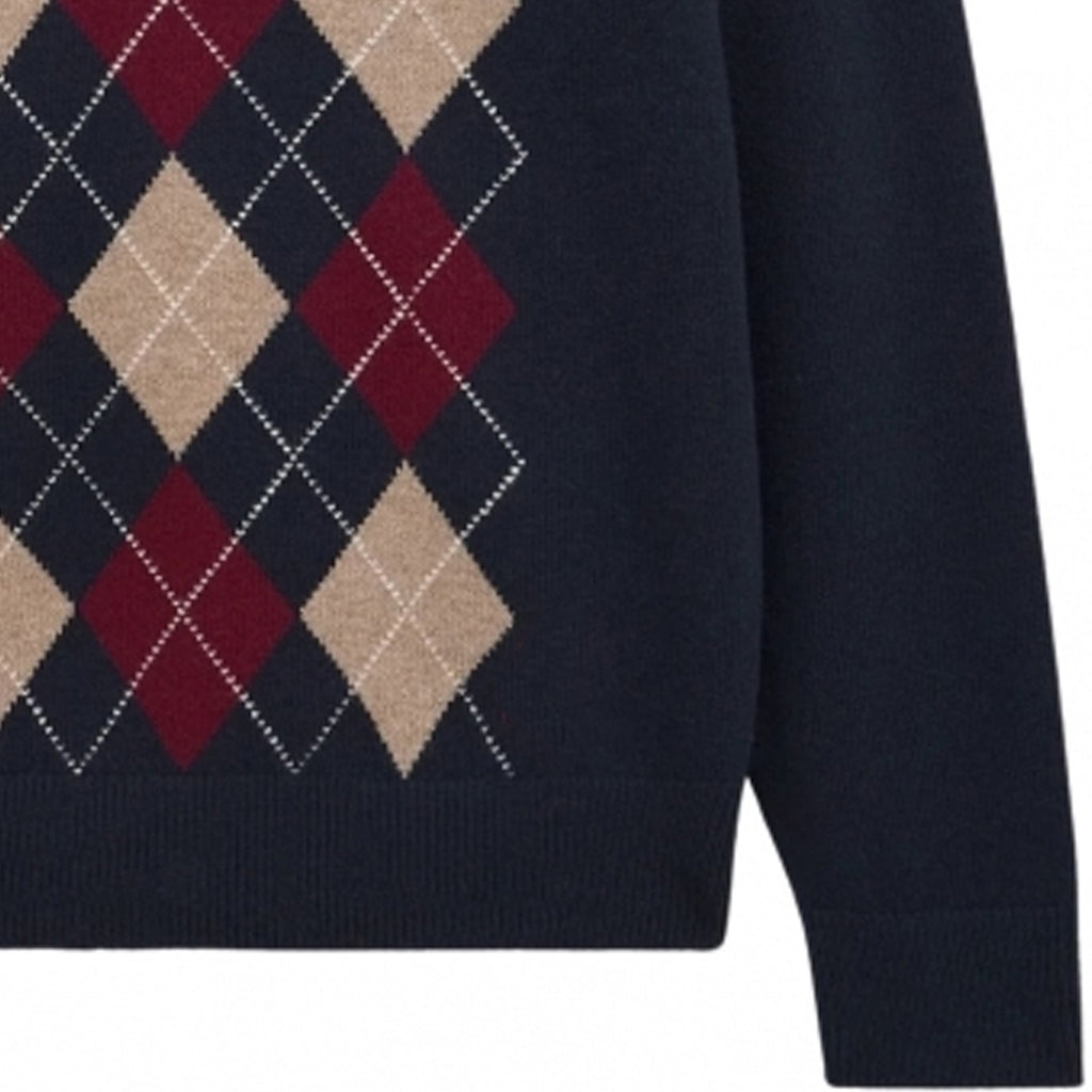 Argyle Jumper - Navy