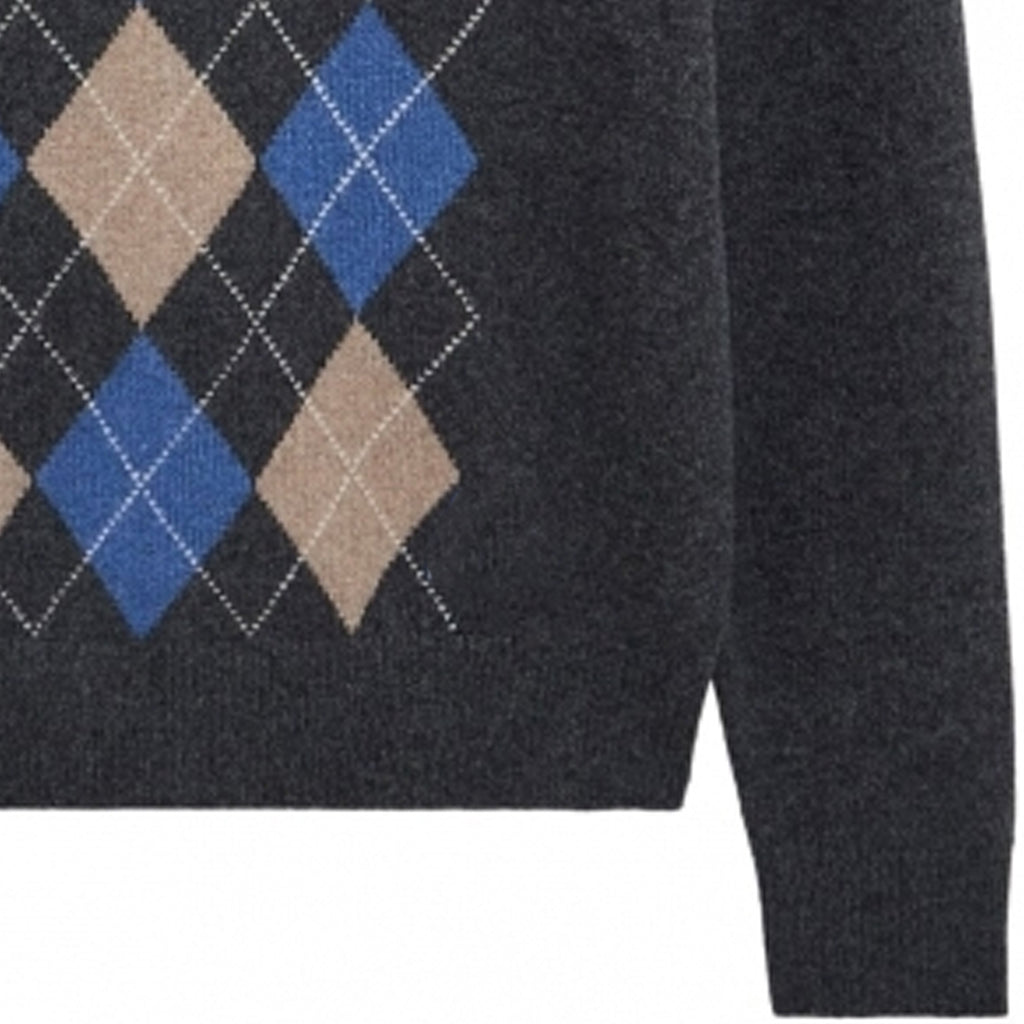 Argyle Jumper - Charcoal