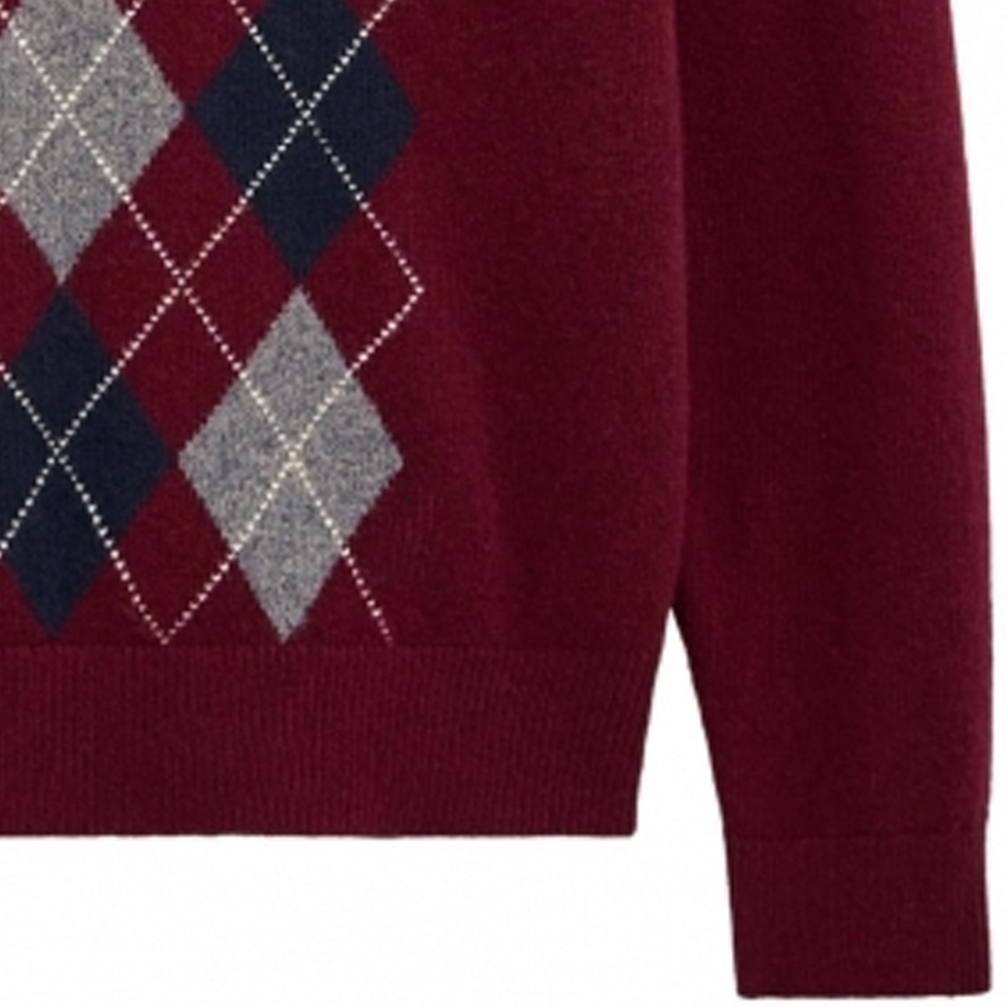 Argyle Jumper - Burgundy